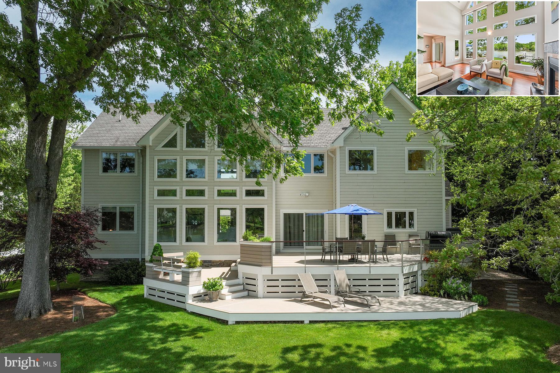 Imagine living in a pristine, move-in-ready home, and feeling energized every time you cross its threshold, while enjoying easy access to DC and Northern Virginia. Welcome to Mimosa Cove and this breathtaking 5-BR, 3,400 sq ft custom home at 915 Johns Circle that delivers all of this and much more.
Discover the sophistication of this impeccably crafted home on protected Parker Creek with views of the Bay just beyond. Built in 2009 on a double lot and continuously upgraded, the home is a model of environmental stewardship surrounded by lush gardens. Elevated and shaded by several oak trees, this ecofriendly abode is beautiful and super-efficient. Thoughtful planning and the use of the finest materials mark the home’s inspiring architecture. Light pours into the vaulted 2-story living room. A spacious gourmet kitchen and pantry would delight any chef. With family in mind, there are two bedrooms and a full bath on the main level, as well as a laundry room and powder room. The 850 sq ft 3-car garage includes extensive cabinetry, a 220v outlet for electric car charging, and for those that tinker, a workshop and wash-up sink. An underground propane tank provides fueI for dual-heating of the home, a kitchen cooktop, two gas fireplaces, and a whole-house generator.
Solid sustainable Eucalyptus wood floors lead to a wide staircase and the second floor. There, you’ll discover the primary suite featuring a vaulted ceiling, a cozy waterside window seat, a built-out walk-in closet, and a gas fireplace with a TV shelf and surround sound system. The sumptuous primary bathroom offers the luxuries of a double-sized, air-jetted tub, oversized shower, dual sink vanity, and a heated floor. There are two additional bedrooms on the second floor with water and garden views and an adjoining full bath. Relax and enjoy commanding water views from a reading nook that graces the second floor’s catwalk. Entertainment options abound in the large family/playroom wired for surround sound, complete with a retractable movie screen, blackout curtain, and projection booth. Smart home controls are found in a dedicated electronics cabinet supporting whole-house audio video, electronic services, and space for a server computer.
Outside, there’s an expansive three-level all-PVC deck built for entertaining. There’s even an enclosed herb garden adjacent to the kitchen. Stroll across the lawn to your private dock, with 3+ ft water depth, equipped with a remotely operated boat lift, dual kayak racks, and a floating dock for easy water access. In minutes you’ll be enjoying the rich resources of the Herring Bay Sanctuary, one of the Bay’s premier fishing grounds.
Mimosa Cove’s charm and serenity offers the ideal setting for your dream home; a gateway to a new chapter filled with endless possibilities and unforgettable moments amidst nature's embrace.
Take the Tour on-line!