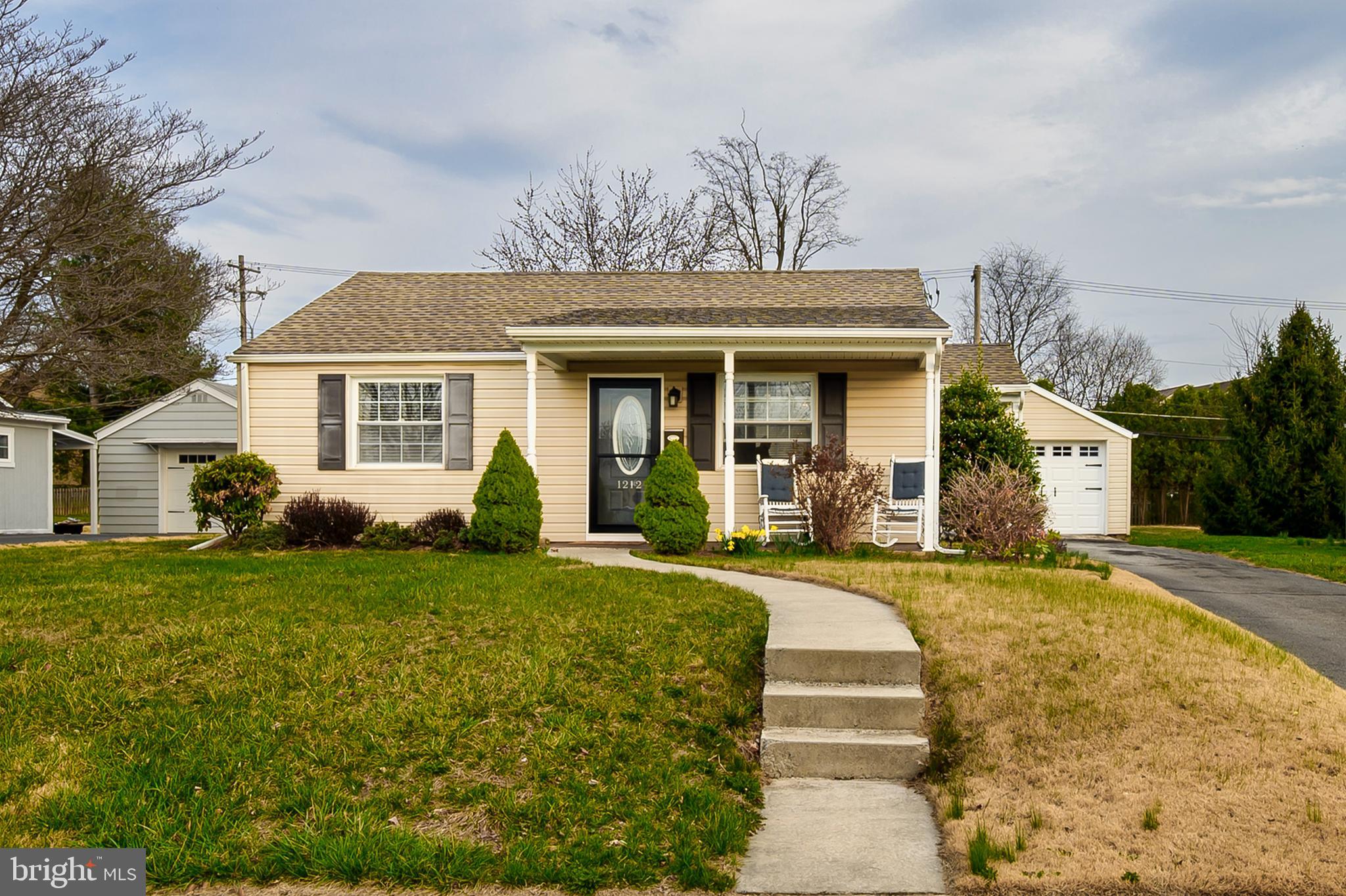 Charming and meticulously maintained, fully updated one-level ranch located in the desirable North End of Hagerstown! This home is move-in-ready, and I'm sure you'll feel right at home the moment you walk in. The house features newer LVP flooring throughout, 2 bedrooms, and an upgraded full bath, living room, a fully renovated kitchen with stainless steel appliances, white cabinets, and a laundry area.
For your peace of mind, the roof, kitchen, bath, flooring, siding, hot water heater, and windows are all less than 8 years old. The large (0.21 acre) leveled  backyard offers an oversized, detached one-car garage/workshop. You will also find a fire pit with seating and decorative lights, perfect for family gatherings and entertaining. Finally, the home is conveniently located in close proximity to I-81, shopping, and restaurants. Don't miss the opportunity to own this adorable home.