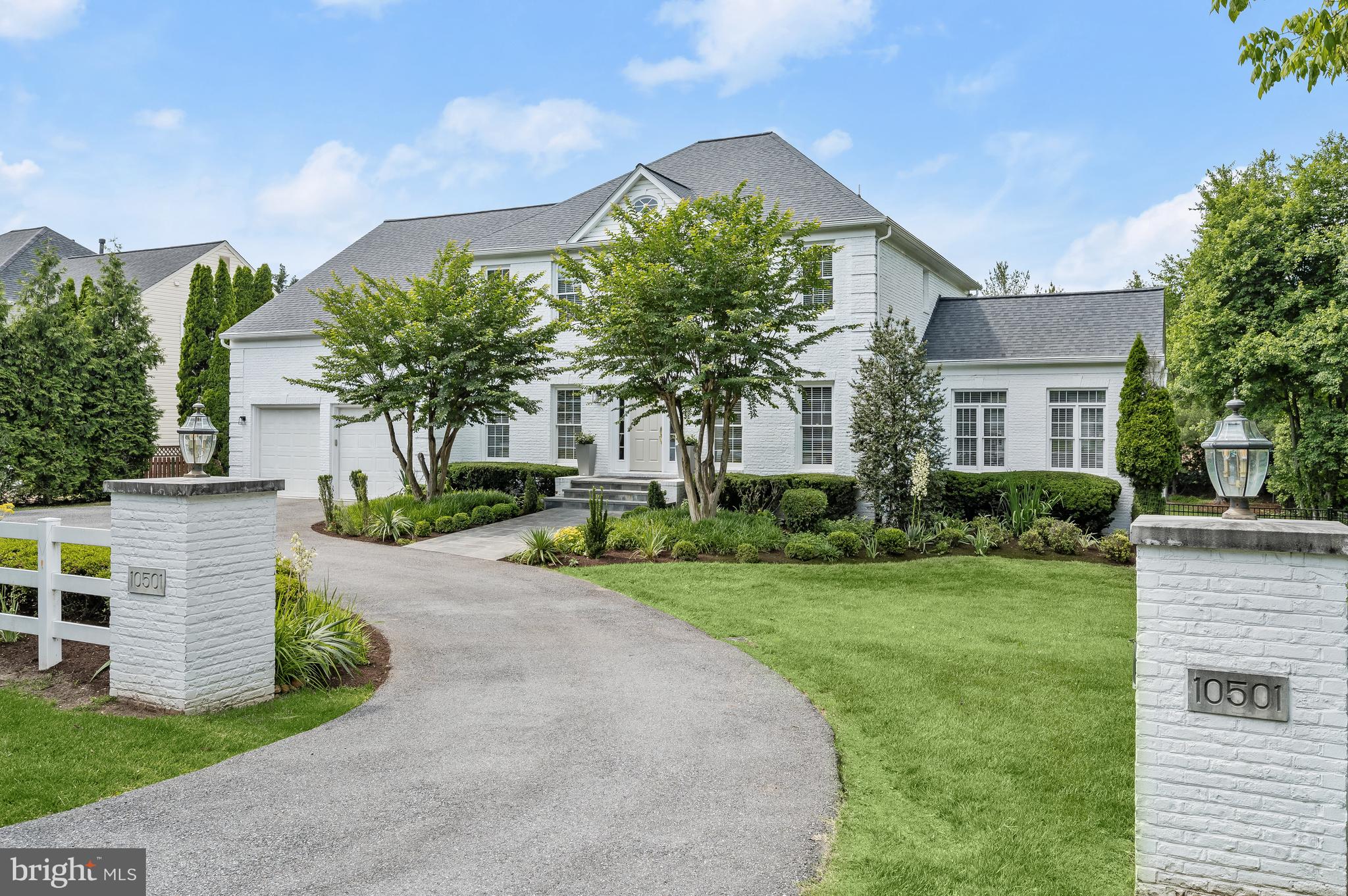 Stunning street presence and classic circular driveway are a fitting introduction to this stately Colonial. Gracious entertaining and comfortable everyday living are a breeze with the many special features of this sun-splashed residence including soaring ceilings, fabulous floorplan, versatile space, and exceptional storage – all sited on a wonderfully private lot.  MAIN LEVEL begins with the inviting ENTRY FOYER with pretty, curved staircase and two-story ceilings / Generous formal LIVING ROOM / Wonderful formal DINING ROOM with easy kitchen access - perfect for gatherings large and small / Large SUNROOM – great for casual entertaining or create a main level bedroom! / Eat-in, island KITCHEN fully equipped with stainless steel appliances, Corian-style counters, and ample cabinet storage / Spacious BREAKFAST ROOM open to kitchen and family room / Fabulous FAMILY ROOM with fireplace, vaulted ceilings and access to large DECK for al fresco entertaining / Sunlit OFFICE perfectly tucked away with French doors and custom, built-in shelves and cabinetry / Nicely appointed HALF BATHROOM / LAUNDRY ROOM / TWO-CAR GARAGE with additional storage opportunities.  The UPPER LEVEL offers: Luxe PRIMARY BEDROOM with cozy SITTING ROOM, enviable walk-in closet, and sunlit FULL BATHROOM with attractive dual sink vanity, spa tub, separate shower / SECOND BEDROOM with large closet and en-suite FULL BATHROOM / THIRD BEDROOM with large closet and en-suite FULL BATHROOM.  The LOWER LEVEL includes: BONUS ROOM makes a great guest space or home office / RECREATION ROOM is the perfect gathering space and provides access to covered PATIO and YARD / Convenient FULL BATHROOM / BEDROOM with large closet and garden access / Stay fit with the convenience of your very own HOME GYM with cushioned floor tiles or create a bedroom with private entrance / UTILITY ROOM with outstanding storage.  So many options and so much room to enjoy.  The location is just right - a short distance to the storied POTOMAC VILLAGE, once a rural enclave of farmland, now provides its residents and visitors the best of all worlds – convenience with a community feel in an idyllic setting.  Close to the historic C&O Canal Park and an easy commute to the Nation's capital and the I-270 Tech corridor.  AS IS ITEMS:  Windows. Please schedule showings on line.  PRE OFFER "WALK7TALK" INSPECTIONS WELCOMED.  Settlement Trust Title Co. preferred for closing.