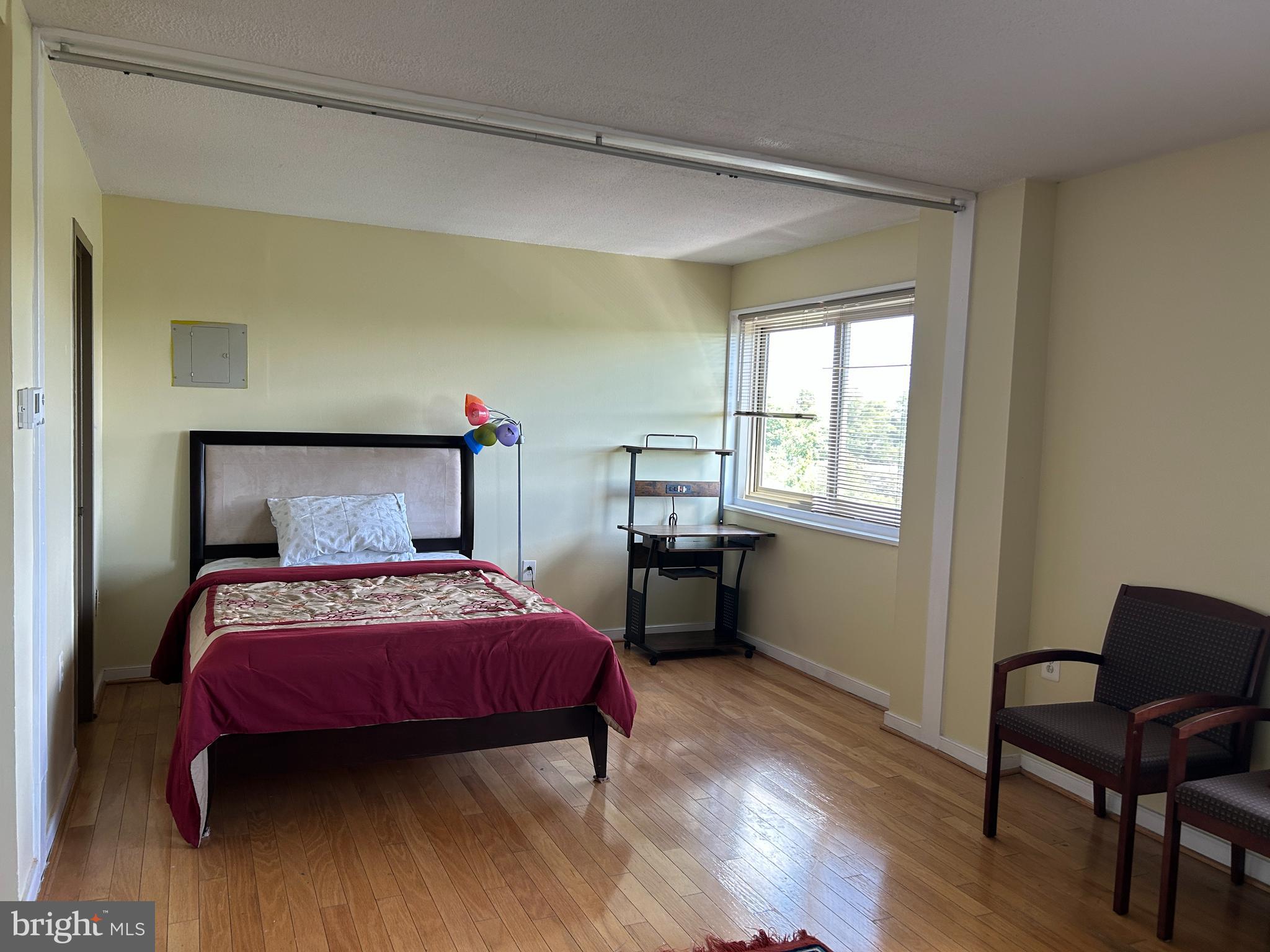 Furnished & Freshly painted all over and updated flooring. Assigned parking spot included. Looks new.   HOA includes all utilities minus cable. Beautiful views from 11th floor. New dish washer. In unit washing/dryer combo small and common laundry rooms with commercial machines each floor. Building management, pool, garden, tennis, fenced-in dog park, BBQ area. Near public transportation, shopping and restaurants. Ideal location. Only 2.5 miles to University of Maryland and to investor dream of walk to DC purple line once operational.  Also available for rent or rent-2-own see MLSMDMC2175032