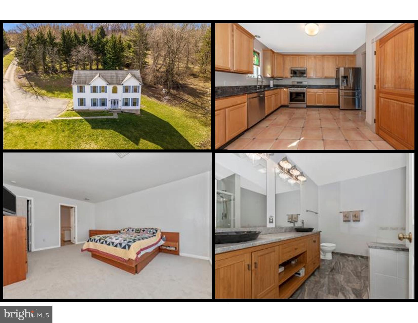 Come see this 4 bedroom 2.5 bath colonial located on a quiet rural 6.91 acre lot on Jesse Smith Road in Mount Airy.  Zoned Agriculture this property is perfect if you have ever dreamed of raising animals or large-scale gardening.  You will find lots of upgrades and custom touches upon entering the house, starting with the black granite flooring in the 2 story foyer and that's just the beginning.  The large country kitchen features stainless steel appliances, granite counters, huge pantry and ceramic tiled flooring. The kitchen includes a spacious eat in area with custom table that will convey.  There is bloodwood flooring on the main level, and it is gorgeous!  The half bath has been updated with travertine flooring and custom sink and there is a  main level laundry/mud room. The primary bedroom includes two closets, one being a walk-in and a full bath with soaking tub, separate shower and double sink bamboo vanity with granite vessel sinks.  Three additional bedrooms, one with walk-in closet that has rough-in plumbing for a future bathroom.  Brand new carpet on the bedroom level! Full unfinished walk-out basement has lots of space for future expansion if needed and includes rough in plumbing.  Don't hesitate, make an appointment today!