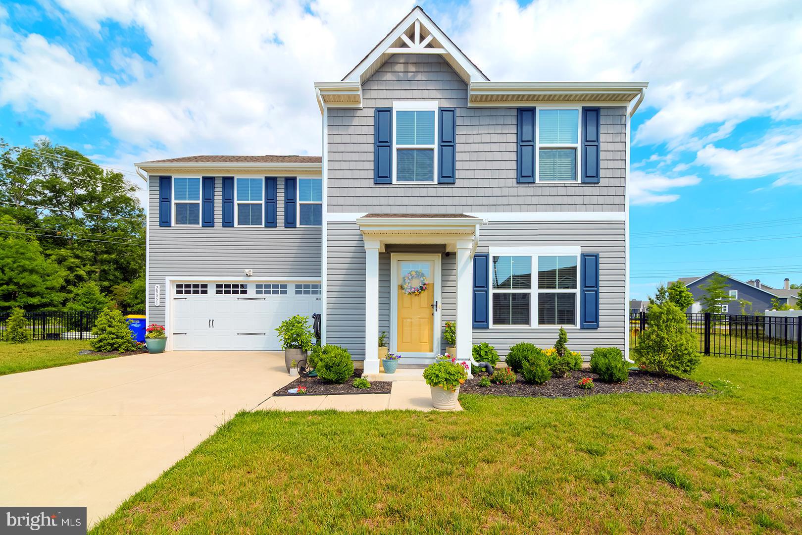 Welcome to this beautifully maintained 4-bedroom, 2.5-bathroom home in the sought-after Windswept at Lewes community, built in 2023 and designed for modern living. Light-filled and inviting, this home features custom Bali blinds, luxury vinyl plank flooring throughout the main living areas, recessed lighting, and an open-concept floor plan perfect for both everyday living and entertaining. The gleaming white kitchen offers abundant cabinetry, stainless steel appliances, a center island with counter seating, and recessed lighting, with convenient access to the backyard. The spacious living room flows seamlessly into the dining area, creating an ideal gathering space. A powder room completes the main level. Upstairs, plush carpeting adds comfort throughout. The spacious primary suite features a walk-in closet and a private ensuite bathroom with dual vanities and a tub/shower combination. Three additional guest bedrooms share a full hall bathroom, and a conveniently located laundry room completes the second floor. Step outside to enjoy the fenced backyard, featuring durable aluminum fencing with two locking gates, a shed on a concrete slab, and recently planted peach and cherry trees. The home's location is a standout feature, with a bike trail directly adjacent to the property and water access for fishing and crabbing just one mile away on Angola Beach.
Residents of Windswept at Lewes enjoy exceptional community amenities including a swimming pool, bathhouse with shower and restrooms, pickleball courts, walking trails, and a tot lot playground, offering endless opportunities for recreation and relaxation. This nearly new home combines modern style, comfort, and an unbeatable coastal lifestyle in one of Lewes' most desirable communities.