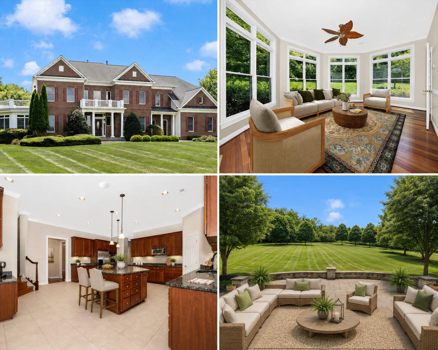 Tucked away at the end of a quiet cul-de-sac within the prestigious Vistas at Springdale of Middletown, stands an exquisite property that embodies the pinnacle of luxury living and relaxed elegance.  Freshly painted throughout and spanning an impressive 5,366 square feet, this home is a harmonious blend of grandeur and functionality, designed for those who appreciate the finer things in life.  Step inside to discover a grand foyer that sets the tone for the entire home, featuring rich Brazilian Cherry floors that flow seamlessly throughout the formal living and dining rooms on either side of the foyer.  As you walk from the foyer straight to the two story family room you’ll be inspired by an expansive wall of windows, that is the centerpiece of the home.  The views of the grounds are beautiful any time of year, bright and airy in the summer, and warm and welcoming in the winter with a gas fireplace to enjoy. The family room is open and flanks a wide hallway also with Brazilian Cherry. The expansive kitchen, with granite countertops and beautiful cabinetry, an island, gathering area for the table, another fireplace, and dual entrances leading to the patio.  Beyond the open family room you pass a home office with sophisticated built-ins and enter into the sunroom, which also leads you back to the living room and grand foyer to access the wide staircase to the upper level which features four bedrooms, each with walk-in closets.  The primary suite is truly a private retreat, with an entryway accessing a coffee bar leading into a sitting area, complete with another gas fireplace and a lovely balcony on one side and the primary bedroom on the other side. The private bath is adorned with luxury finishes, a large jetted tub, separate shower and separate vanities.  It also accesses walk-in closet number two, through another additional finished space, not present in other homes in the community, and provides a wonderful location for a yoga, meditation or craft room.  The second bedroom has a private entry suite backstairs of the kitchen and bedroom three and four each of which have access to the recently remodeled huge rooftop balcony.  The upper-level laundry room adds convenience to daily life. The massive basement, with rough-ins for a bath and wet bar, along with the wide walk-up stairwell, is an open canvas for your vision.  Situated in the back of the community on 3.19 lush acres, it will be quick to slip into relaxation mode, enjoying the sounds of nature or warm get-togethers where everyone feels at home.  Experience refined living in a neighborhood and community that is truly desirable.