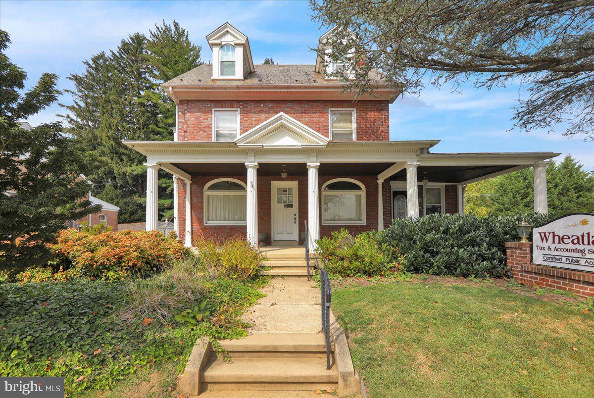 Beautiful 3-story Brick Building along Lancaster Ave. in Shillington 1st floor offers a  Receptions area, Waiting Room, Offices and Bathroom; 2nd Floor has 3 private Offices, a full Bath & Kitchen;   plus 3rd Floor Efficiency Apartment.  Other features include  Hardwood Floors,  Central Air on 1st & 2nd Floors & a 2 car detached Garage.  Leases provide that tenancy may be terminated upon notice to tenants).