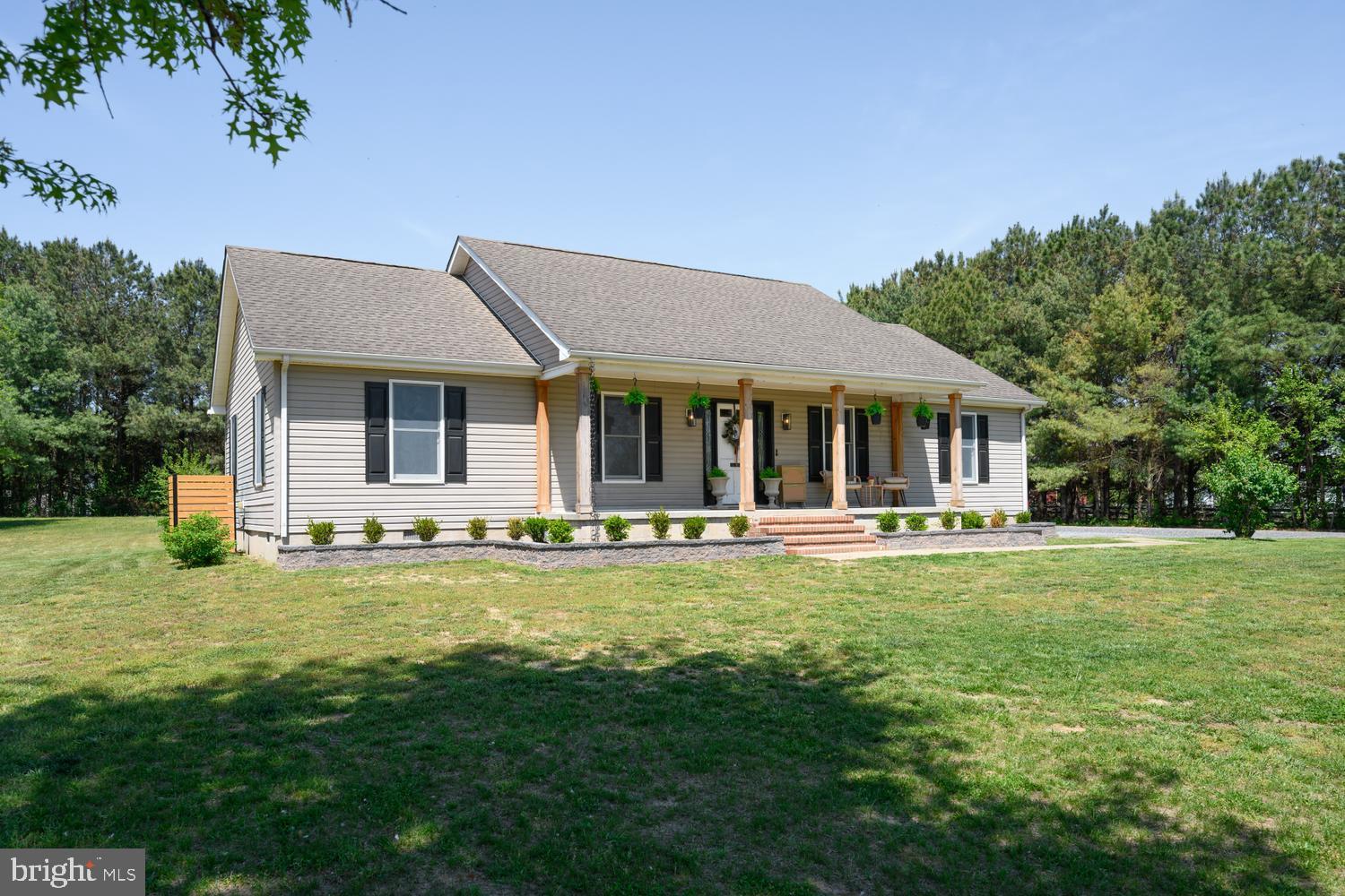 Bring your horses and enjoy beautiful, country living just minutes away from town!  Conveniently located with easy access to everything the eastern shore has to offer.  New kitchen, new bathrooms, and new floors makes this place truly turn-key.  Sitting on just over five acres, there's plenty of room to make this place yours.  Two spacious paddocks, small barn including two stalls, tack room, water, electric and room for storage and hay.  Further enhancements also include fiberoptic internet and co-op electric.  Contact me today to schedule your private tour!