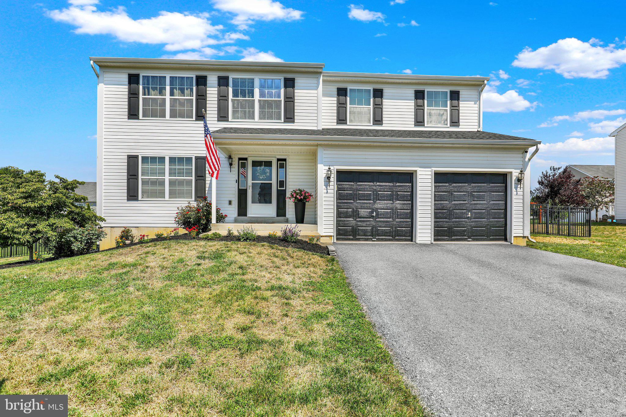 Welcome to this spacious 2,144 sq. ft. home offering 4 bedrooms, 2 full bathrooms, and 1 half bath, with thoughtful updates and flexible living spaces throughout. The entire first floor features new flooring, including tile in the foyer and water-, scratch-, and dent-resistant laminate plank in the powder room, kitchen, family room, and fourth bedroom. The first-floor fourth bedroom has a spacious closet and adds versatility as a bedroom, play room, or work-from-home office.
The open-concept living room and kitchen are designed for everyday convenience and entertaining. The kitchen is complete with upgraded stainless steel appliances, natural gas cooking, granite countertops, a subway tile backsplash, and a pantry for added storage. Upstairs, you’ll find three additional bedrooms, including a spacious primary suite with a full bath and large walk-in closet. The other two bedrooms share the second full bathroom, which is adjacent to the second-floor laundry. A second-floor bonus area offers the perfect spot for a reading nook, sitting room, or office space if you choose to use the fourth bedroom as a bedroom.
Enjoy outdoor living on the 24x16 composite deck with dual staircases leading to a fenced backyard, ideal for relaxing, entertaining, or play. Additional features include a 2-car attached garage, an outdoor storage shed, and an unfinished basement with a walkout Bilco-style stairway, ready for your finishing touch to create even more living space. With its updated finishes, functional layout, and room to grow, this home offers comfort, flexibility, and value inside and out.