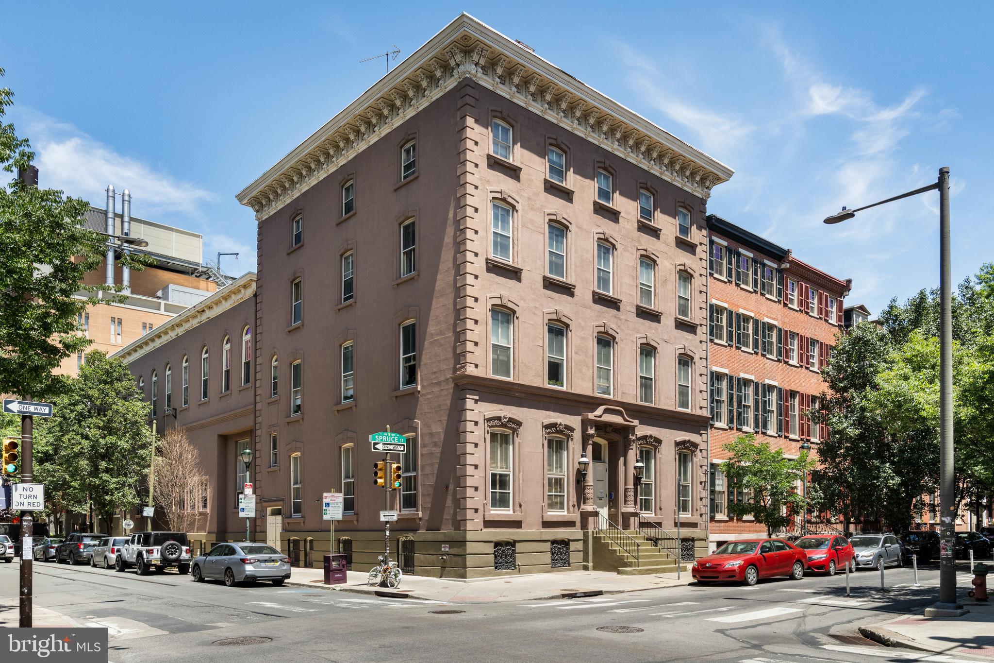 Prime Center City  two-bedroom one-bathroom corner condo in historic Robert Quay Condominium offers private gated covered cobblestone entrance exclusive to this rare tranquil home. Beautiful wood floors lay the foundation for this private apartment, which features abundant LED recessed lighting with dimmer switches throughout, handsome kitchen cabinets, stainless steel appliances, and stone countertops in the kitchen, and a laundry closet with a stackable washer/dryer unit.  A large convenient  hall coat closet, a sparkling recently renovated hall bathroom featuring a spacious vanity with quartz countertop, and two ample-sized bedrooms with generous closet spaces round out this handsome quiet two-bedroom apartment. Just steps to Thomas Jefferson University/Hospital, and Pennsylvania Hospital  or bike/walk to the University of Pennsylvania and Drexel campuses; additionally, you're just steps to the South 10th Street commercial corridor, Whole Foods, many of Philly's best restaurants, and all of the Center City's nightlife just outside your door, and when home you can escape the hum of the city in this peacefully quiet condominium residence. A 99 walk score, 88 bike score, and 100 transit score will place you in the center of it all, yet the solitude of this private apartment will give you the peace of mind you'll come to enjoy while home. Photos were taken before the tenant's occupancy, and virtual staging helps understand the ideal use of the spaces.