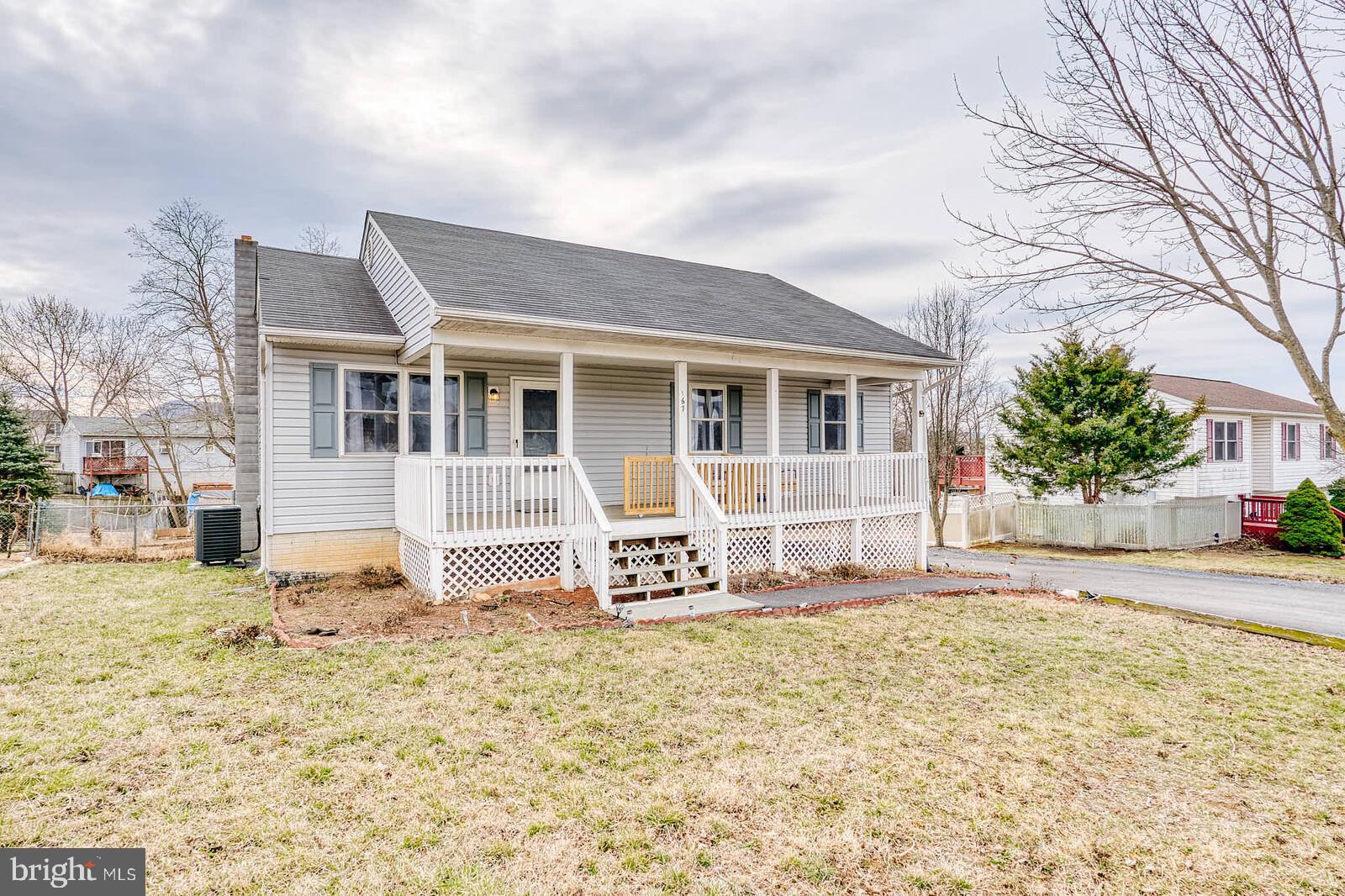 Beautiful Ranch/Rambler with 4 bedrooms 1 Den and 3  full bathrooms, fully finished basement, almost new flooring throughout  the house,  A/C unit installed 2023, fresh paint, marble kitchen countertops. Bathrooms  with ceramic tiles. New W/D. Detached garage , Full length covered front and back porch.