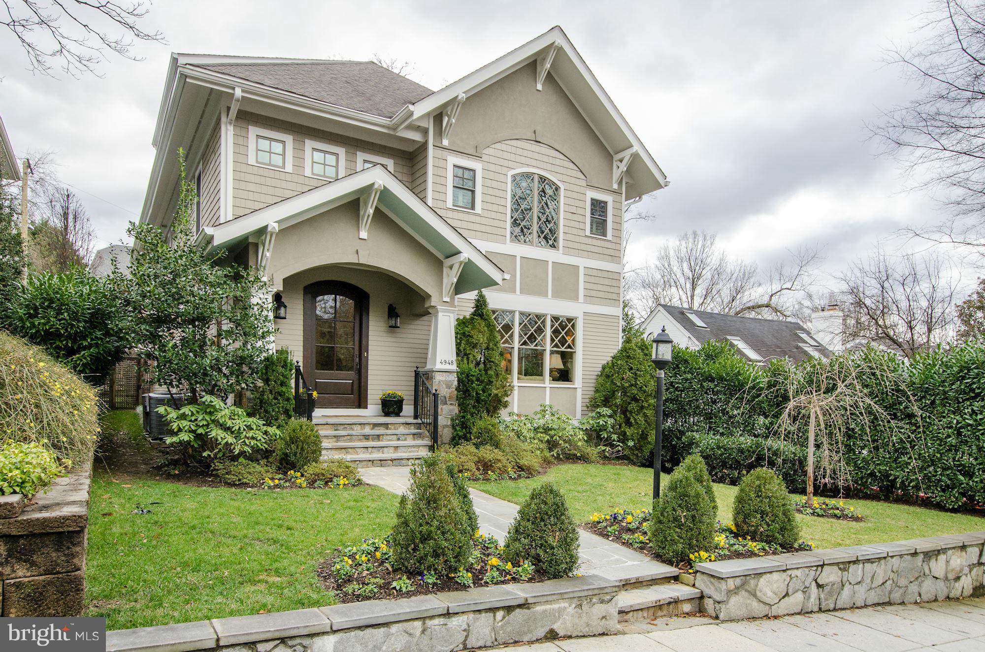 Stunning home built by Chryssa Wolfe with spacious rooms, high-end finishes and a large rear yard. This home gets lots of natural light in each room and features a large kitchen family room in the back of the house. The upper level has three spacious bedrooms with attached baths and a luxurious master suite.