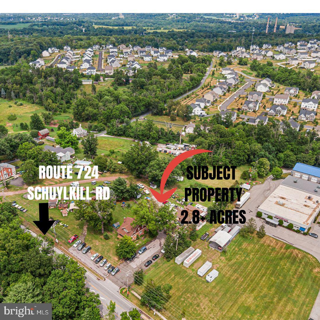 Prime Commercial Development Opportunity in Phoenixville!  Exceptional commercial opportunities like this are becoming increasingly difficult to find. Situated on approximately 2.8 acres (ADDITIONAL ACREAGE AVAILABLE)  NEXT TO the highly visible corner of Schuylkill Rd-Route 724 and Crossover Boulevard, this prominent mixed-use property offers outstanding frontage, exceptional traffic exposure, and tremendous redevelopment potential in one of Chester County's fastest-growing commercial corridors.  Currently operating as a used automobile dealership, automotive repair facility and a small Cape Cod residence w/office, the true value of this property lies in its prime commercial location, extensive road frontage, visibility, and future development potential rather than the existing improvements.  Thousands of vehicles travel this corridor daily, providing continuous exposure for virtually any commercial enterprise. The corner location offers convenient access, excellent ingress and egress opportunities, and outstanding visibility from multiple directions, making it an ideal site for businesses that depend on high traffic counts and strong customer visibility. The property presents an outstanding opportunity for investors, developers, entrepreneurs and national retailers seeking a premier location. Potential redevelopment opportunities may include: convenience store, gas station or travel center, National or regional drive-thru franchise, fast-food restaurant, coffee shop, pharmacy, medical or professional offices, retail center, automotive sales and service, self-storage facility (subject to approvals), mixed-use commercial development, residential redevelopment or townhouse community (subject to township approvals), multi-family residential development (subject to zoning and municipal approvals) and more!  Located within the thriving Phoenixville market, the property benefits from continued residential and commercial growth throughout East Pikeland Township & neighboring communities. Its strategic location offers convenient access to Route 724, Route 113, Route 23, U.S. Route 422, & nearby employment centers throughout Chester, Montgomery, and Berks Counties. The surrounding area continues to experience significant new residential construction, expanding retail, and increasing consumer demand, making this an exceptional long-term investment. Commercial sites with nearly 2.8 acres, signalized-corner visibility, substantial frontage, and strong daily traffic counts are increasingly scarce. Whether your vision is to continue operating an automotive business, establish a flagship commercial location, or pursue a complete redevelopment project, 487 Schuylkill Road offers the location, exposure, accessibility, and development potential that investors seek. This is more than real estate, it is an opportunity to secure one of the area's premier commercial corners with exceptional visibility, strong demographics, and unlimited potential for future growth!