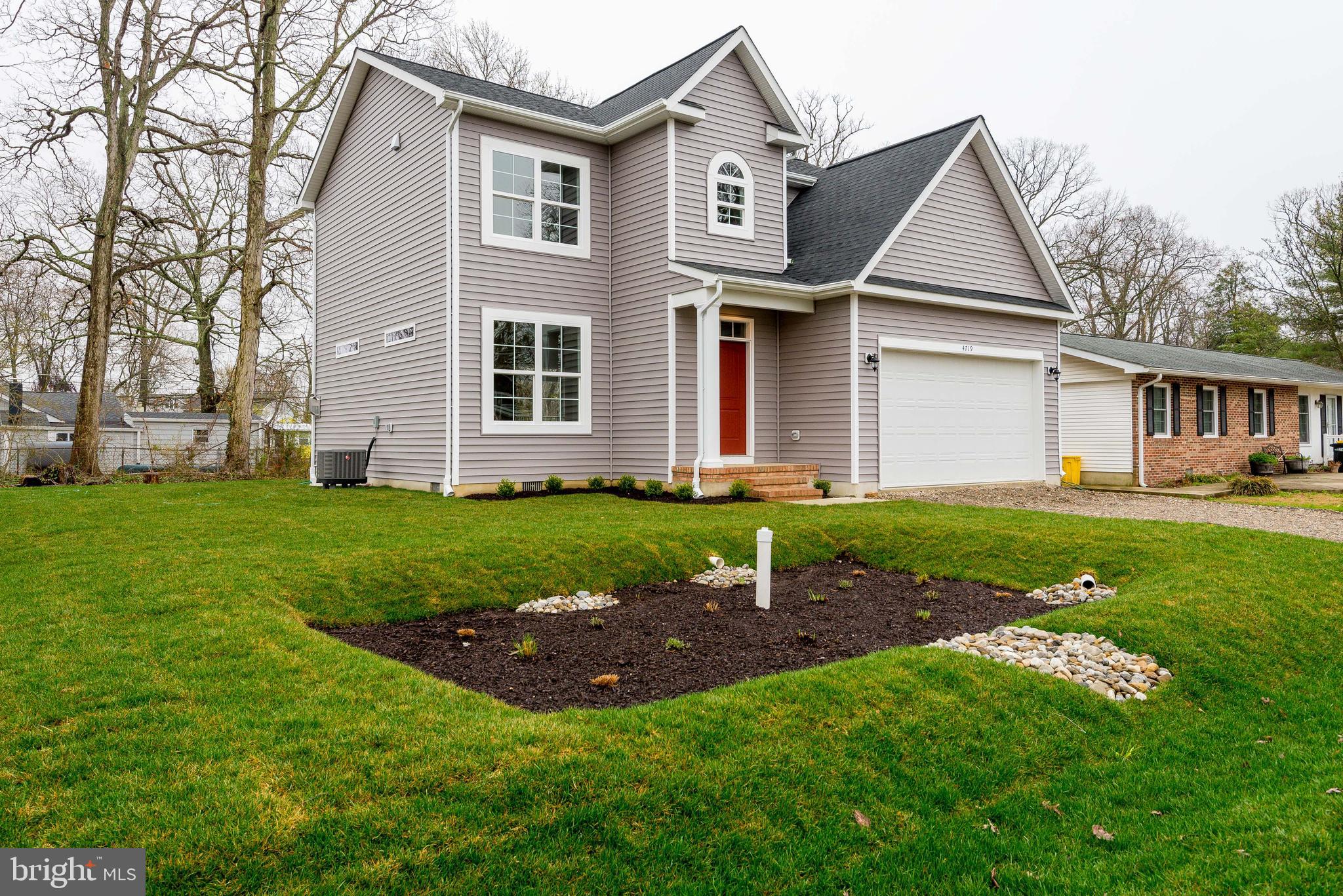 Quality new construction in Idlewilde.  This modern colonial with a coastal interior feel is situated on a .22 ac lot and has tons of charm and some beautiful views of the surrounding area and the Chesapeake Bay.  Features include many upgraded items including -  2x6 construction,  Gourmet kitchen with maple cabinetry with slab drawer fronts and dovetail wood drawers, SS appliances, quartz countertops, marble bath vanities, upgraded interior2 panel doors,  architectural shingles, gas fireplace, hardwoods, ample size storage/closets, 2 car garage and blacktop driveway (completed after photos), tankless instant hot water heater with continuous well pump, sprinkler system, beautiful primary suite with large walk-in closet, and built-ins.  Show today.  Great home with a peek at the bay upstairs.  Community pier area for waterfront fun.