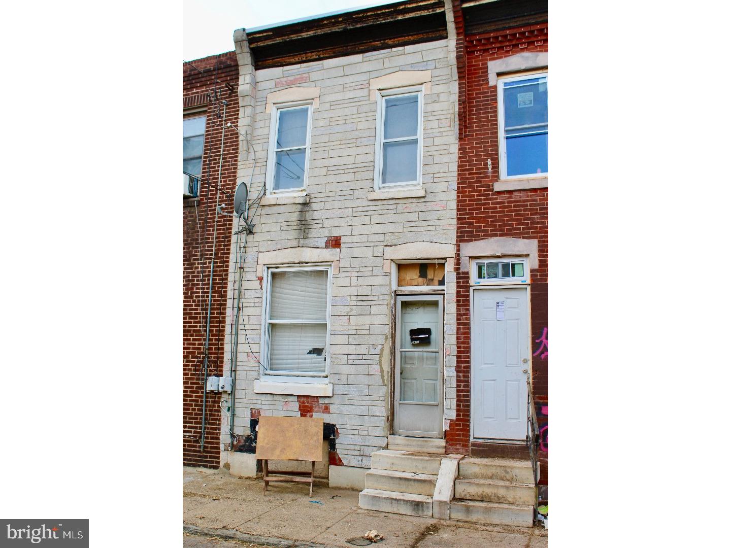 Investor Alert.  2 bedroom shell located one block north of Frankford + Lehigh in red hot Kensington.  House appears to be in poor condition and in need of total renovation.  This is NOT a tax sale or sheriff assignment, clear title will be conveyed.  Renovations and new construction are all around, house is located less than a block away from the Somerset EL station + the NKCDC Orinoka Mills Project.  This house rents for $1100+ after renovation,  annual taxes only $525.  Cash offers only.