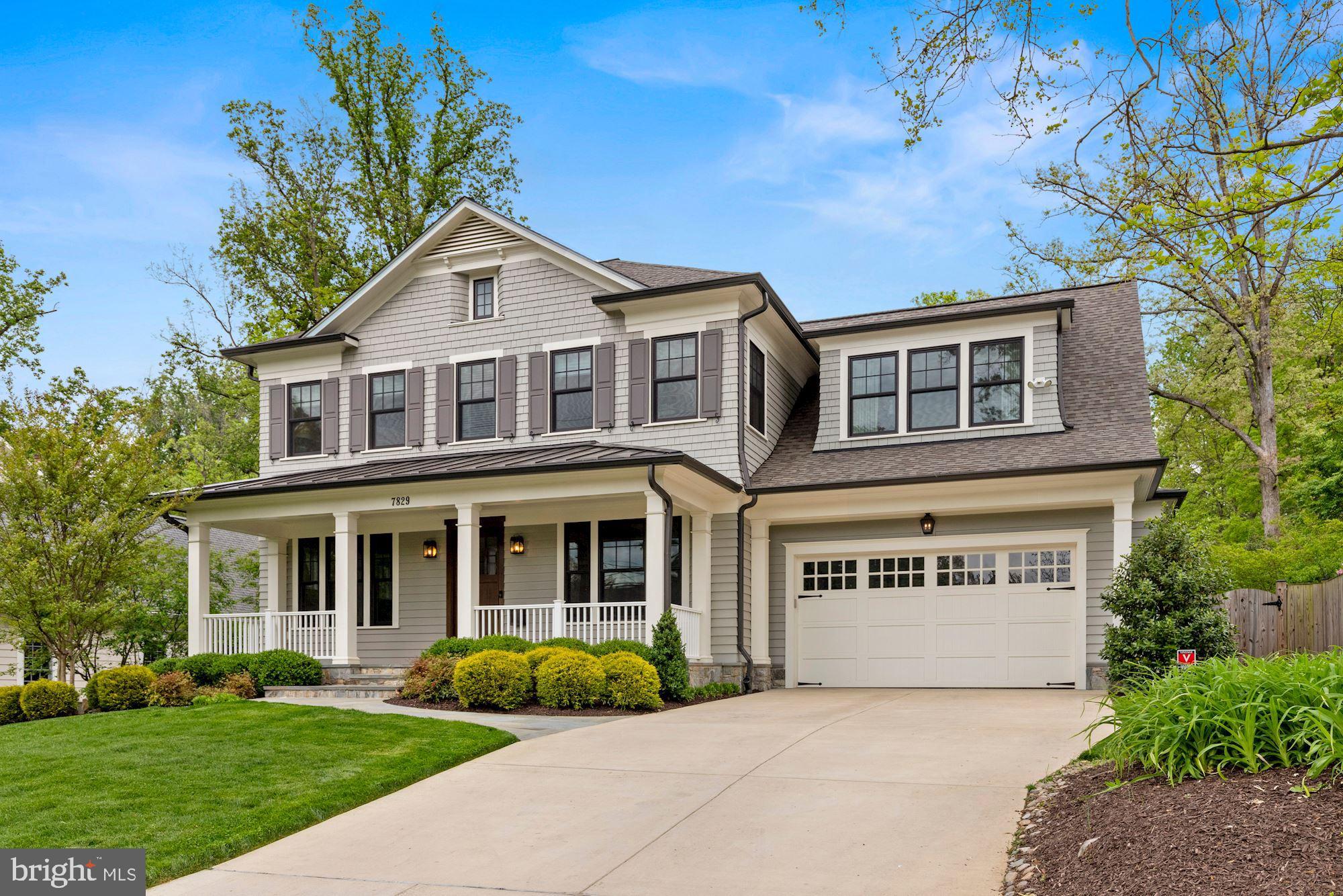 This beautiful 5 bedroom and 4 full / 2 half bathroom luxury Carter, Inc. home sits on a large lot on one of the prettiest streets near Downtown Bethesda. The open floor plan and unique custom spaces make it particularly well-suited for today's modern lifestyle. Main level highlights include custom designed chef's kitchen with eat-in center island, mud room, sunlit family room with gas fireplace, custom built-in cabinetry and coffered ceiling, banquet-sized dining room, living room/office, two powder rooms and access to a generous rear deck overlooking the back yard. Upstairs you will find a private owners' suite with tray ceiling, two walk-in closets and a spa-like en-suite bathroom. Three additional bedrooms, two full baths, and a generous office area complete with custom built-ins complete this level. On the lower level there is an in-law suite, expansive recreation room with gas fireplace and custom design exercise studio. The property is completed by a lovely front porch, rear deck, and a 2-car garage. Located in Whitman school district and just a few minutes from the Bethesda Metro, NIH, and Walter Reed NMMC. Bike or walk to town or to the many convenient trails and paths in the area. Conveniently located to I-495, I-270 and an easy commute to DC and VA!