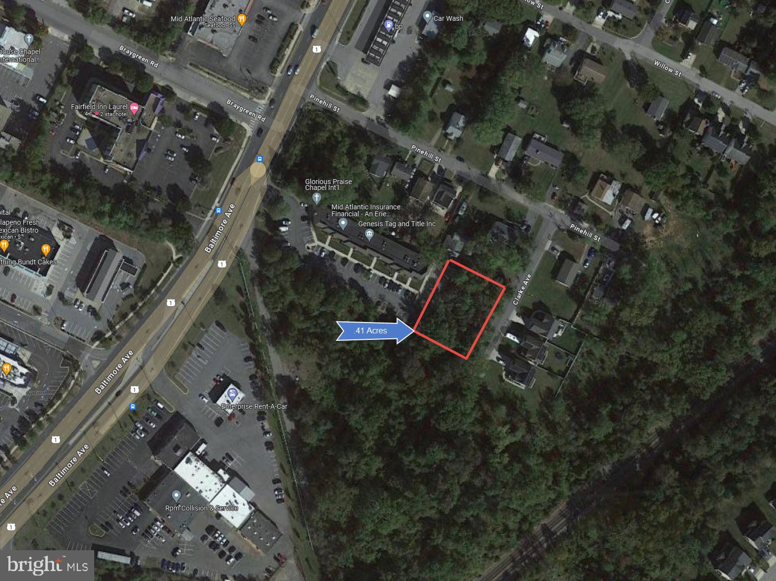 Happy to present this .41-acre parcel in Laurel MD for Sale. Located off of Baltimore Ave. with access from Clark Ave. CGO zoning with potential use for Residential.  Priced well below assessed value!