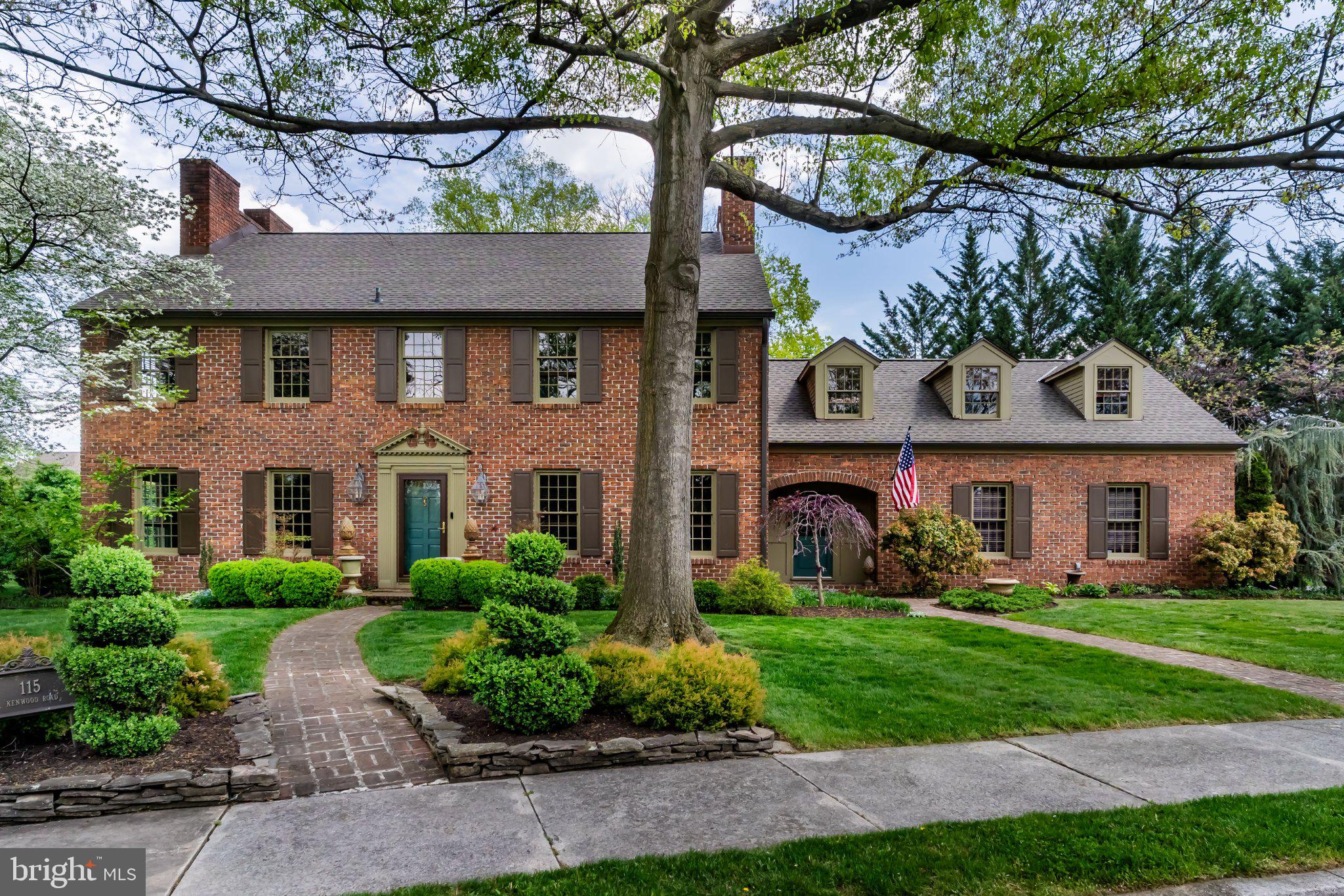 WELCOME HOME! Nestled off the main Philadelphia Avenue, this enclave of tasteful homes which are sprinkled with streetlights and welcoming sidewalks, Kenwood neighborhood is a magical place! Many of the residents lived here as children and have returned to raise their families. During the Civil War, it was recorded that the soldiers would retreat to “Kenwood Park” for the shade of the beautiful oak trees.  This property includes one of the oldest and prettiest oak trees in all of Chambersburg. Steps to the historic Wilson College, a perfect place for dogwalks, sledding and more… an extension of your backyard! Just one mile from your front door is Downtown Chambersburg. It’s perfect for strolling Downtown for summer dinners at the Bistro, Saturday morning coffees, the library, shopping or various festivals!

Williamsburg-inspired, 115 Kenwood is a full handcut brick home built by the local Shively builders in 1968.  A traditional Colonial floorplan offers 5 bedrooms with 3.5 baths and 2 car garage.  Ample storage in the walk up attic, over garage eaves and full unfinished basement, these spaces are ideal for seasonal storage or could be finished and used as livable square footage. The private brick courtyard is a stunning backdrop for hosting or everyday relaxing.  Brick abounds with exterior walks, kitchen feature, 4 fireplaces & full home with the gorgeous hand-cut brick.  You could not replicate the quality of this home at this price! 

Other features:  dual staircases, hot water baseboard (warm) heat, built-ins,  tile flooring in kitchen & baths, hardwood floors in Dining, Foyer & Living Rooms, landscape lighting front & courtyard, electric dog fence, brick courtyard, 3 laundry hook ups, shelving in basement & garage, cedar closet, built-in ironing board & more.  Quiet neighborhood with sidewalks, streetlights and easy to enjoy all that North End and Chambersburg Boro has to offer! 

A lovely home for merriment or staying private, this old home is waiting for her next caretakers.   Includes 1-year home warranty at closing.