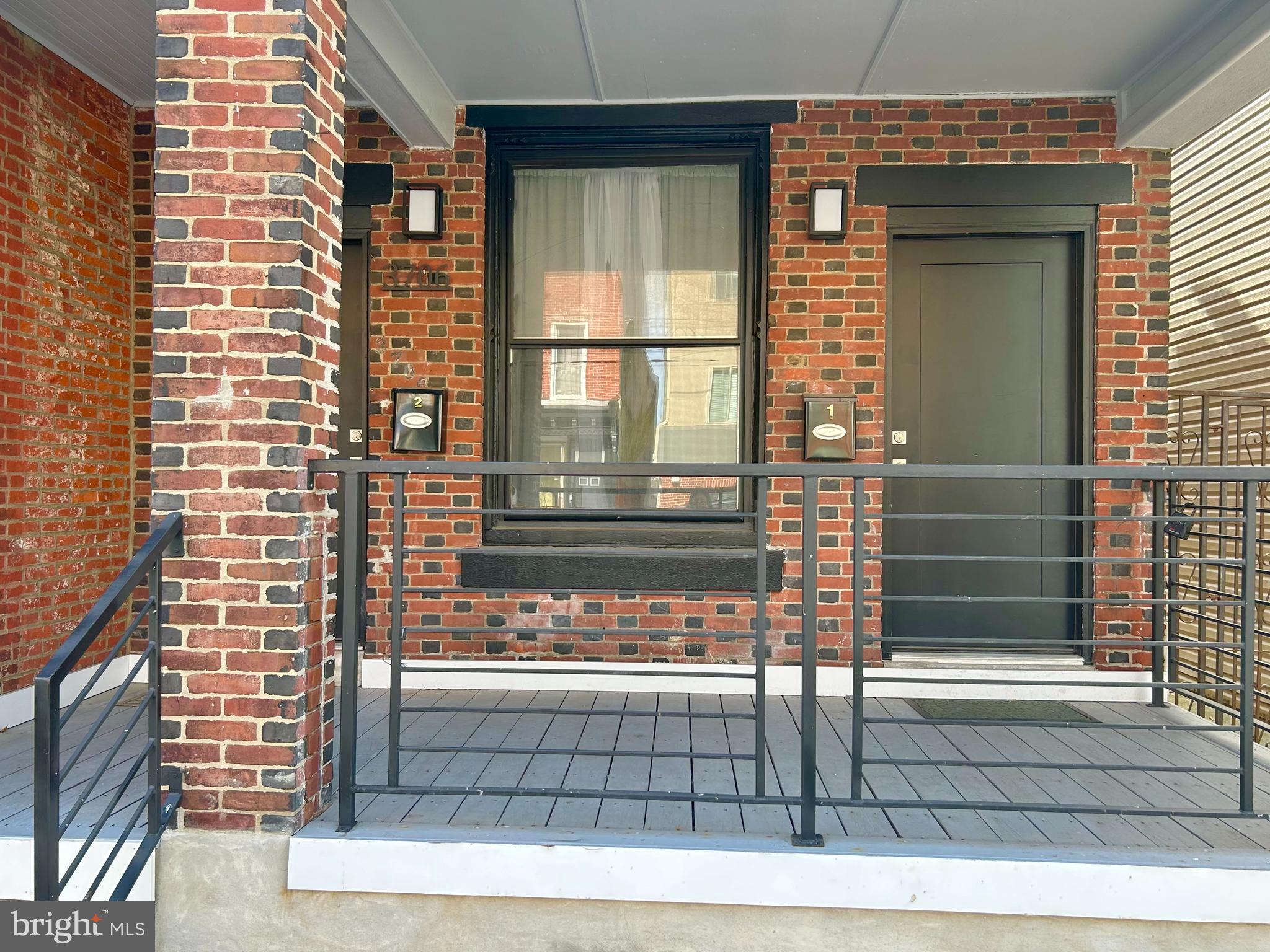 Gorgeous, newly renovated, two bedroom, one bathroom first floor apartment with front porch, backyard, and elegant, modern finishes.  Each bedroom is generously sized with great closet space and the full bathroom includes a shower and tub combo and stackable washer/dryer.  The kitchen features quartz countertops and state of the art appliances, including dishwasher, built in microwave, electric range, and a large stainless steel fridge.  Private backyard is perfect for outdoor entertaining and al fresco dining.  This unit is within walking distance to Drexel University campus, public transportation,  and many local favorite businesses including Sabrinas Cafe, Savas Brick Oven Pizza, and CO-OP Restaurant and Bar.
