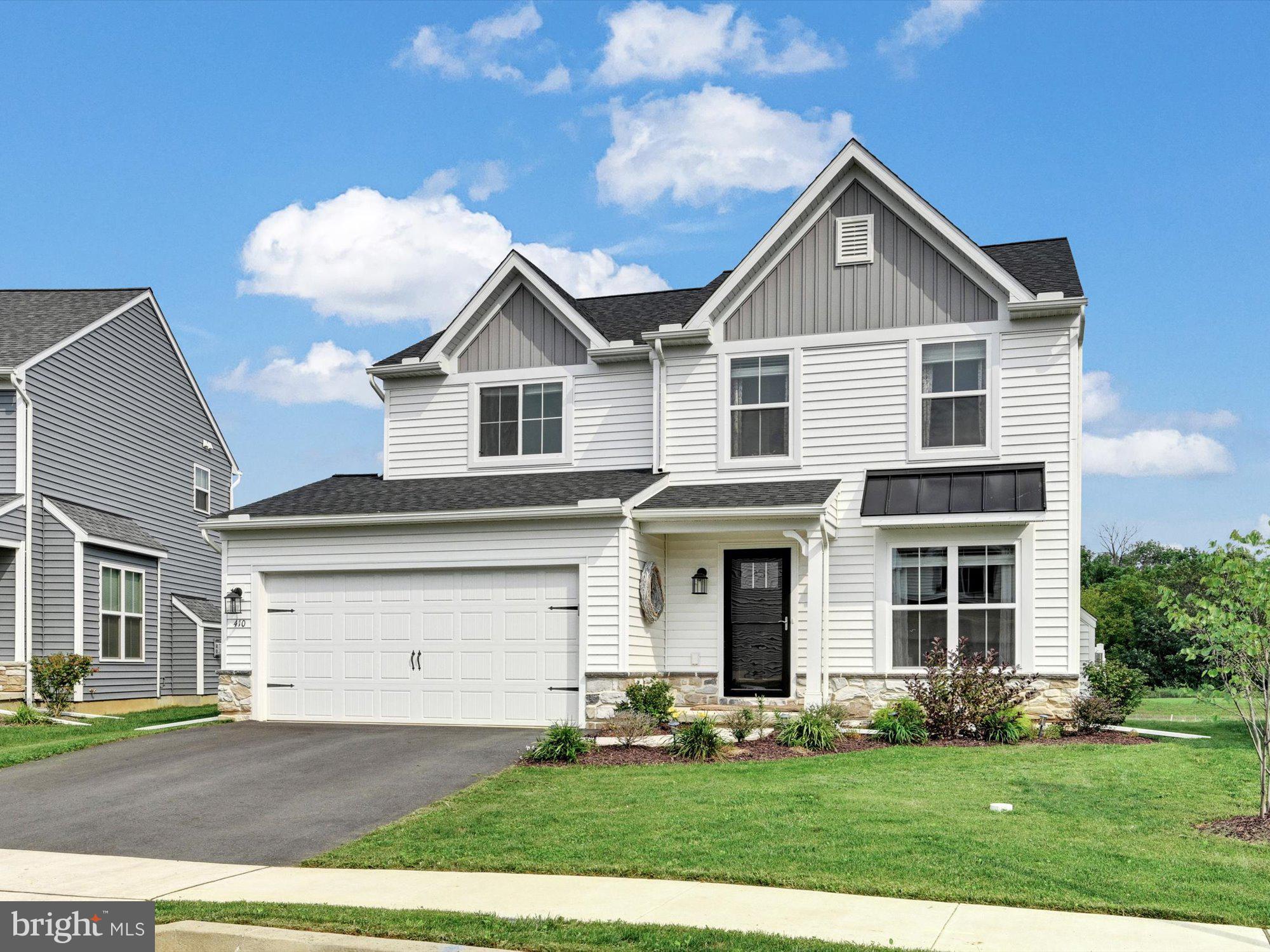 Come take a look at this almost new home featuring a beautiful floor plan. Kitchen with a nice center island,  granite countertops, recessed lighting and stainless steel appliances overlook the family room with a gas fireplace and a ship lap wall. Luxury vinyl plank flooring flows throughout the first floor.  The formal living room is currently being used as a office.  The master bedroom features two walk-in closets and a double bowl vanity.    Deck  has a retractable awning overlooking the vinyl fenced rear yard.  Great place to call home.