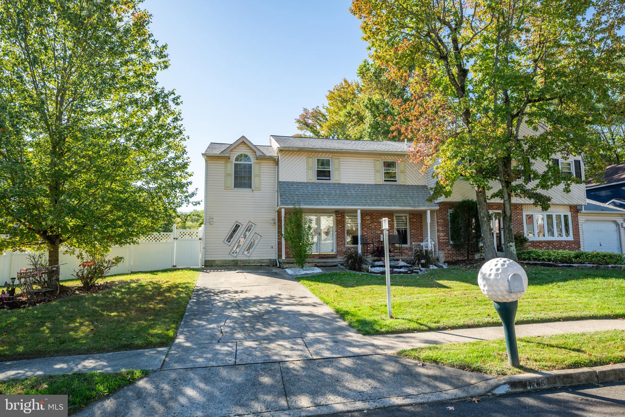 Welcome home to this spacious 4 bedroom twin home, ideally situated on a corner lot of a cul-de-sac in the highly desirable Big Oak Woods community of Yardley (with NO hoa fees!!). A charming brick walkway bordered by manicured landscaping and serene pond with a gentle fountain guides you to your front entrance, setting the tone for the thoughtful details and inviting character found throughout the home. Step inside to your bright and spacious living room featuring a coat closet and powder room for convenience. Continue down the hall to your modern eat-in kitchen, featuring quartzite countertops, a sleek tile backsplash and a peninsula for ample counter space and casual dining. Off your kitchen is your formal dining room, where a bay window floods the space with radiant sunshine and a unique chandelier adds an elegant touch. Your expansive family room showcases a designer chandelier hanging from the warm, wood-clad vaulted ceiling which is anchored by a skylight, a cozy fireplace, and direct access to your backyard deck— perfect for indoor/outdoor entertainment! A second adjoining family room provides even more versatility with an additional door leading to the backyard. Upstairs, a vaulted ceiling is enhanced by a skylight to allow for abundant light and you’ll find four spacious bedrooms each with ceiling fans, plush carpeting and windows for natural light. Three of the bedrooms feature custom California Closets while a 4th bedroom is currently set up as a home office. Your luxurious primary suite includes dual closet space and a private ensuite bathroom with a stall shower. A linen closet and full hallway bath complete with a tub-shower combo completes this floor. The fully finished basement adds flexible living space and would be perfect for a game room, gym, or playroom! An unfinished space offers a dedicated laundry area and ample storage. Step outside to your fenced in backyard, featuring an above-ground pool with NEW liner and cover and spacious deck ideal for social gatherings with friends and family. There is also a large side yard offering plenty of room for outdoor games and activities! Other recent upgrades include NEW roof, NEW water heater, NEW carpet in three of the bedrooms AND NEW luxury vinyl plank flooring throughout the main floor, stairs and upstairs hallway! Ideally located within walking distance to 5 Mile Woods Nature Preserve offering walking trails for outdoor adventures and close to a variety of shopping and restaurants yet near Route 1, I 295 and the Yardley Train Station offering service to Center City and the Trenton Mercer Airport for easy commuting! Pennsbury school district too! Don’t miss your opportunity to see this spacious home today!