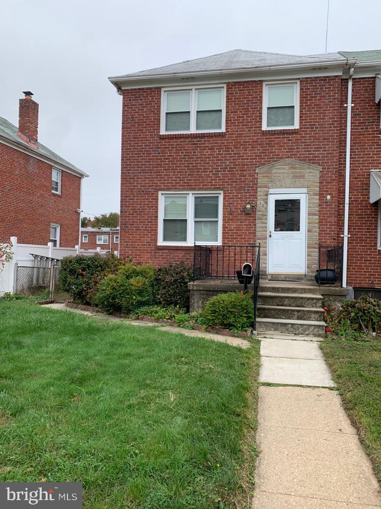 SOLD AS-IS-    Do not miss this  END of Group all brick row/townhome. Traditional floor plan with a beautiful dining room and separate living room. Upstairs has three nice sized bedrooms a full bath