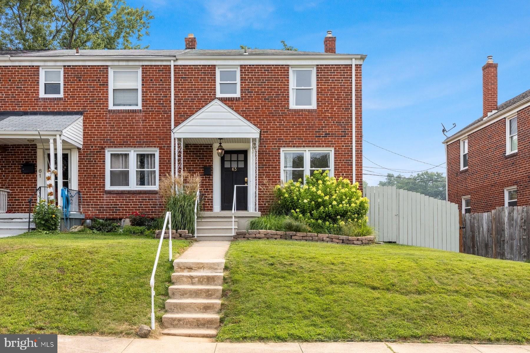 Welcome to 63 Garden Ridge Road, a charming end-of-row brick townhome in Catonsville’s Mount Ridge community. Offering three bedrooms, one full bath, one half bath, and almost 1,400 total finished square feet, this home provides comfortable living across three levels. The main level features inviting living and dining spaces along with a functional kitchen equipped with a gas range, built-in microwave, refrigerator, and dishwasher. Upstairs, you will find three bedrooms and a bathroom remodeled in 2022. The improved lower level expands the home’s versatility with additional finished living space, a half bath, laundry area, and workshop/storage space. Notable updates include the hot water heater (2020), bathroom remodel (2022), washing machine (2022), dishwasher (2024), dryer (2024), and brand-new stove (2026). The end-of-row location provides additional outdoor space to enjoy, including beautifully landscaped front and backyards, colorful flowerbeds, and a backyard cutting garden. Conveniently located near shopping, dining, and major commuter routes, with no HOA. Don’t miss this opportunity to make this Catonsville home your own!