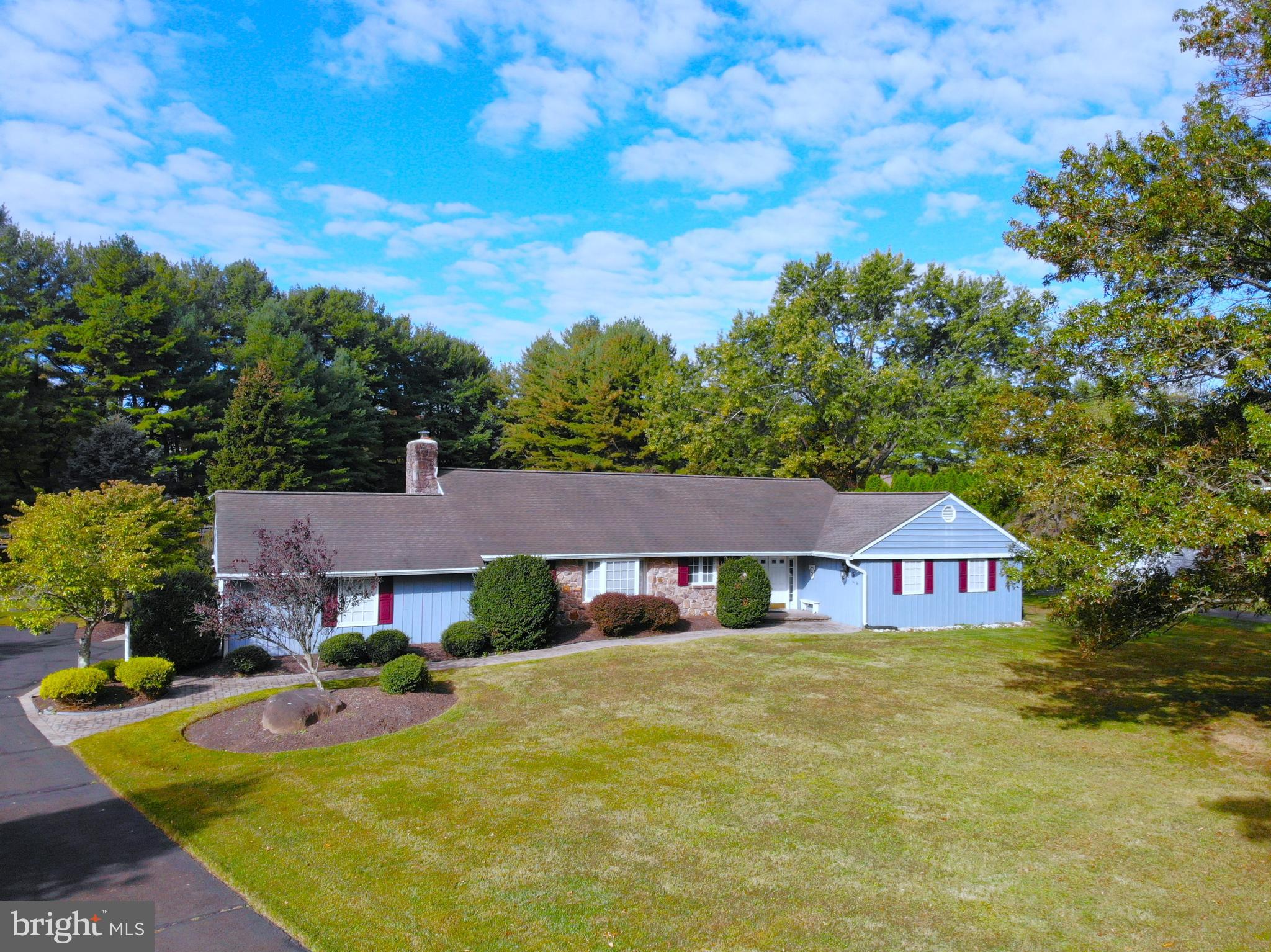 *** "Sprawling Ranch on 1.44 Acre "Park-Like" Setting! *** Great curb appeal in the beautiful meticulously maintained 4 bedroom, 2.5 bath ranch home nestled in the East Grant Buckland Valley Farms Community. Welcoming double door entry. Inviting foyer accented with hardwood floors. Formal Living & Dining Rooms appointed with crown & chair rail moldings & hardwood flooring. Eat-In Kitchen equipped with plenty of cherry cabinetry with under cabinet lighting, double sink, large island, Corian counter tops, built-in pantry, serving area with sink & breakfast room. Fantastic "heart-warming" Family Room appointed with beamed ceilings, lots of custom cabinetry, stone fireplace & hardwood floors. Pampering primary bedroom with "walk-in" closet, double door access to a 2nd bedroom that would make an excellent nursery or sitting room + large luxurious primary bath with vaulted ceilings, skylight, sunburst window, double sinks, jetted soaking tub & separate XL "walk-in" shower. Generous bedroom sizes throughout. Tile hall bath. Powder Room. Big "bright-n-sunny" sun room with vaulted ceilings, skylights, bar area, tile floors & 3 atrium doors to an outdoor oasis. Adjoining enclosed screened in porch with tile floors too.  Fabulous finished basement provides additional entertaining space. And for ease & comfort you have a central-vac system. Plus experience outdoor living space at it's finest with a heated inground pool, hot tub & paver patio overlooking a huge fenced in yard. Rear shed. Over-Sized Garage. Piece of mind with a whole house generator. Located in the award winning Council Rock School District. Plus location, location, location with neighborhood access to the Delaware Canal Towpath & the Washington Crossing Historic Park with walking distance too. It's a great place to call "HOME"!