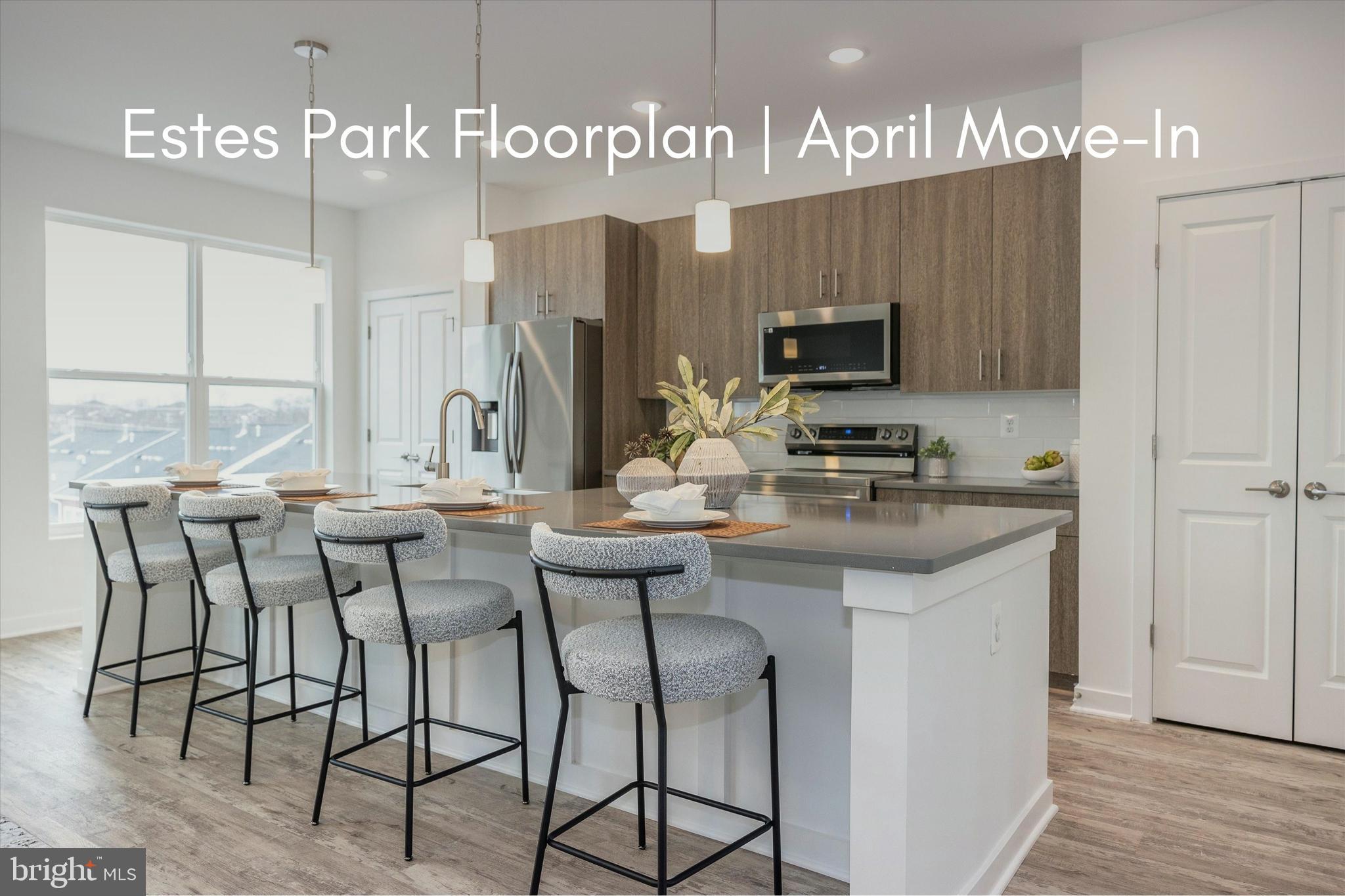 * Available for Quick Move in! * Discover the Estes Park, a thoughtfully designed 2-level condo offering 3 bedrooms, 2.5 baths, and modern comforts. Enter through your private front entrance or directly from the 1-car garage, and step into a home that blends style with functionality. The main living area is open and inviting, featuring a family room, an office nook, and a convenient powder room. The heart of the home is the kitchen, complete with a stunning 12-foot island that’s perfect for gathering and entertaining. Adjacent to the family room, a spacious terrace provides the ideal spot to unwind. Upstairs, the primary suite includes its own covered terrace, creating a private retreat. Two additional bedrooms, a second full bath, and a laundry area complete this level, offering both space and convenience. This home features our elegant Verde design package, boasting 7-inch wide luxury vinyl plank flooring, white shaker-style cabinetry, granite countertops, and stylish finishes throughout. Ideally located near I-70, I-270, and Rt 15, this community places shopping, dining, hiking and all that downtown Frederick has to offer just minutes from your doorstep. For a limited time, take advantage of $33,000 in incentives when using our preferred lender and title company - please note this incentive has already been applied to the price. Inquire with sales office for more details. Make the Estes Park your home and enjoy modern living at its finest!