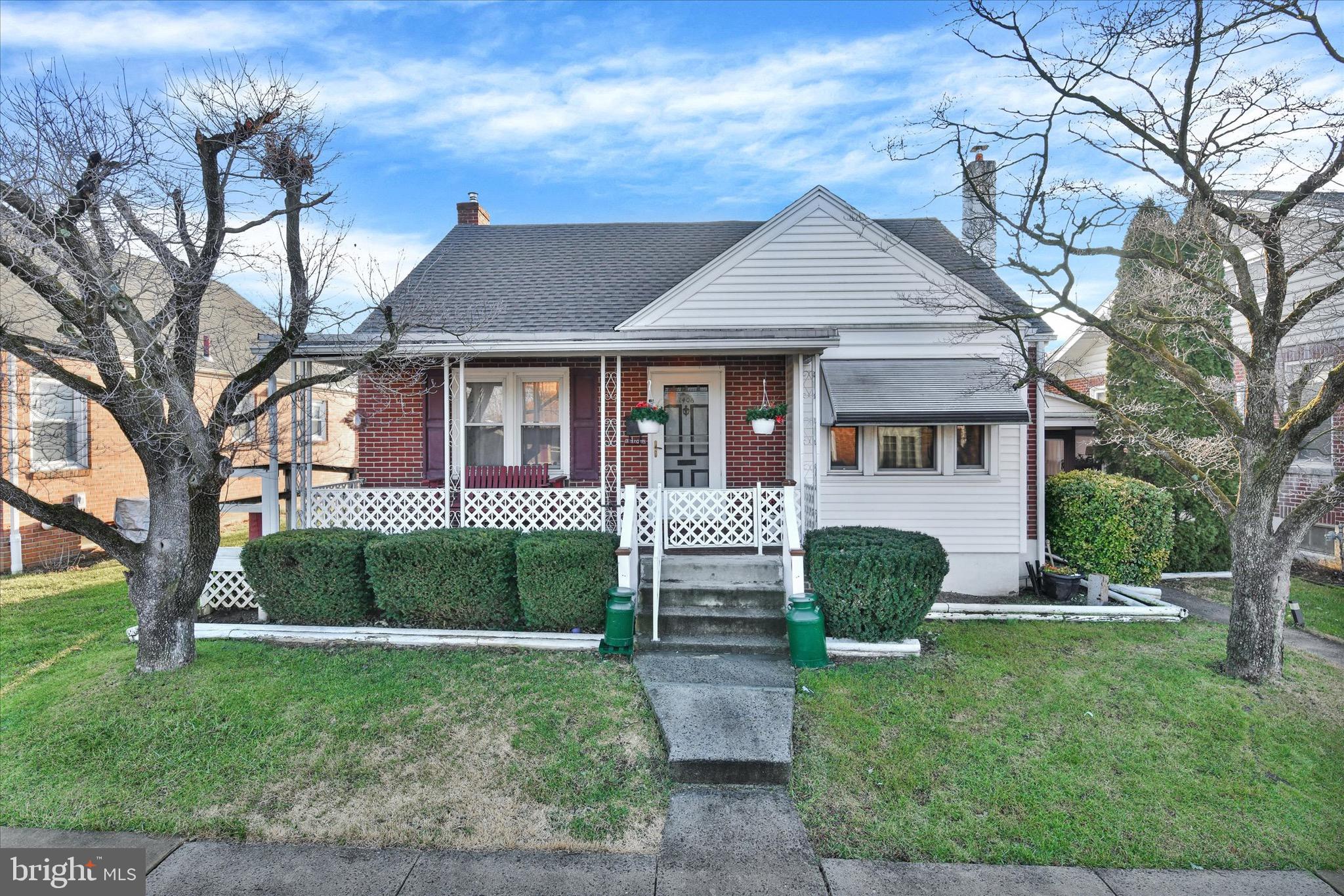 Come see this brick Cape located in Governor Mifflin School District! This great home has 3 bedrooms and 1 full bath, with approximately 1400 square feet of living space including the finished basement. The eat-in kitchen is nicely-sized with a tiled backsplash, stainless steel appliances, gas cooking, and updated flooring. The large living room has exposed beams, hardwood flooring, and lots of light. Also on the first floor, you will find two bedrooms, both with ceiling fans, and a full bath, as well as a bonus sunroom room. On the second level, there is a large third bedroom with an additional room that could function as a fourth bedroom or a sitting room. Downstairs, the finished portion of the basement is a roomy family room, and the unfinished portion is home to the laundry, with a utility sink, and tons of storage space. Outside you will love the covered front porch, and the spacious, fenced, flat backyard. Other notable features include: economical gas heat, central air, a newer roof, and a storage shed. Showings start Monday 8/14.