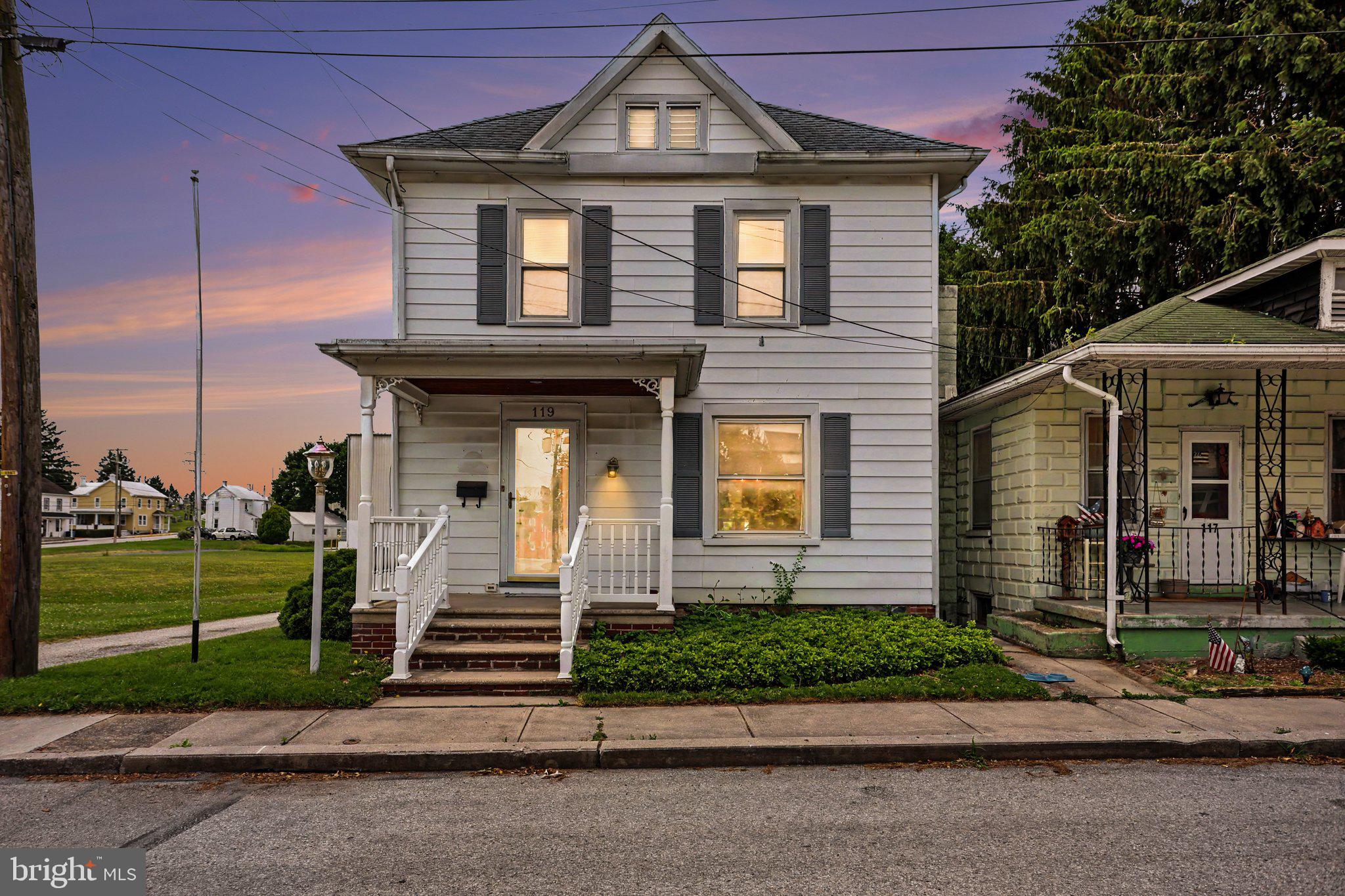 Welcome to 119 M Street, a charming Colonial nestled in the heart of Littlestown Borough. Built in 1936, this well-maintained home blends timeless character with everyday functionality, offering 3 bedrooms and 1 full bath.  Inside, you'll find spacious rooms filled with natural light and classic details that reflect the home's enduring charm. The traditional floor plan provides comfortable living areas for gathering, relaxing, and making lasting memories. All three bedrooms feature cedar-lined closets, adding a distinctive touch and practical storage benefit. The basement houses the laundry area and offers valuable storage space, with convenient walk-up access to Bilco doors leading to the backyard. Outside, the detached two-car garage provides plenty of room for vehicles and includes a dedicated workshop area, making it ideal for hobbyists, DIY enthusiasts, or additional storage needs. The manageable borough lot offers outdoor space to enjoy without extensive maintenance.  Lovingly maintained over the years, this home offers a wonderful opportunity for its next owner to update and personalize the space while preserving its classic character. Conveniently located near parks, schools, shopping, and dining, this inviting property combines the charm of a bygone era with the potential to make it your own.