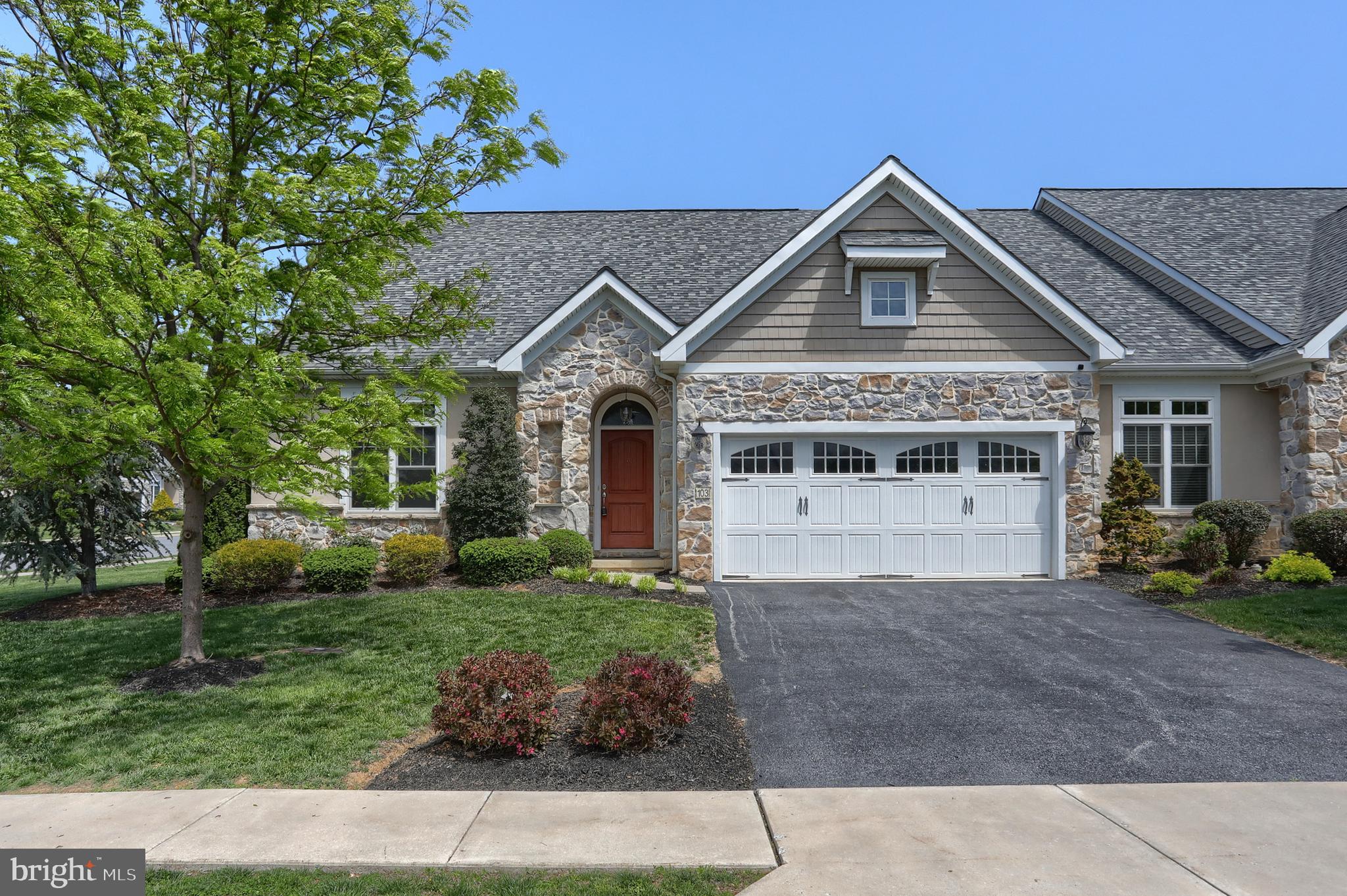 This Beautiful Lindale  Model is an End Unit Townhome 1 Story, MAIN LEVEL LIVING Home with 2 Bedroom, 2 Baths, 2 Car Garage . This Home has a Spacious Kitchen with Granite Countertops , Pantry , Large Breakfast Bar and Separate Dining Room. The Large Cathedral Ceiling  Family Room has New Carpet  and A Gas Fireplace for those Cozy Warm Evenings. Unit Features include Hardwood Flooring in the Foyer, Hall, Kitchen, Dining area. Owners Suite Features a Walk In Closet and Large Bathroom with 5 Foot Shower .  Nice Size Second Bedroom with Bath and Also an Extra Room / Large Storage Area / Hobby Room / Nursery. New Carpet in Bedrooms and Family Room . A  Large Patio Area with Privacy .   Economical Gas Heat and Central A/C . Close to all Local Services. Easy Access to Major Highways and Pa. Turnpike. Don't Miss This Opportunity to Make Life Easy !!!
