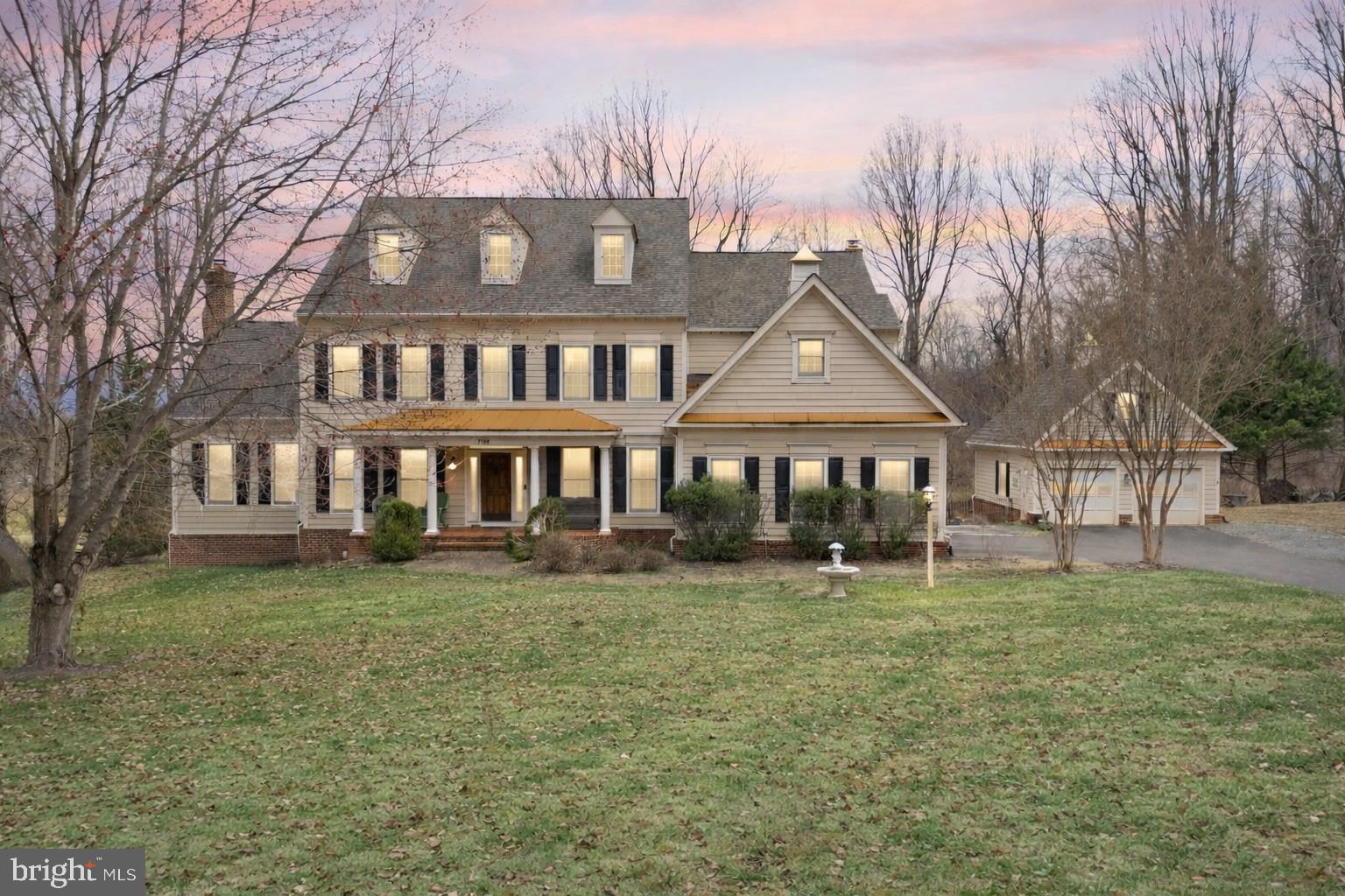 Welcome to the rolling hills of The Plains and the sought-after hunt country lifestyle. Nestled in the highly desirable Kenthurst neighborhood, “Hidden Pond” offers a peaceful and private retreat surrounded by over 8 wooded acres with endless possibilities.

This impressive Wetherburne-built home features 5 bedrooms and 4.5 baths with elegant hardwood floors throughout the entire main level. The gourmet kitchen includes a large center island and sun drenched breakfast room, which opens to a Trex deck with a sunshade awning—perfect for enjoying the serene landscape and dining outdoors.

The main level offers elegant and versatile living spaces including a light-filled drawing room with abundant windows, coffered ceiling and a gas fireplace, a private study, and formal living and dining rooms ideal for gatherings. A comfortable step down family room with a cozy wood stove provides the perfect place to relax.

Upstairs, the spacious primary suite includes a sitting room and dual walk-in closets, one featuring a custom closet system. The luxurious primary bath boasts a vaulted ceiling, steam shower, soaking tub, and refined finishes throughout. Three additional spacious bedrooms are located on the upper level—one with its own private bath and two sharing a Jack and Jill bath.

The finished lower level is ideal for entertaining, featuring a wet bar area, game room, family room, theater room, and an in-law suite with a private full bath. A gas stove adds warmth and charm to the space, while a new lower-level AC unit (2025) ensures modern comfort. Additional unfinished space offers abundant storage and endless potential for future expansion.

Outdoor living is equally impressive with a large stone patio that provides the perfect setting for entertaining, relaxing, and enjoying the peaceful natural surroundings. The home also features an oversized two-car attached garage with an epoxied floor and electric vehicle charger, along with a separate two-car detached garage, offering exceptional space for vehicles, storage, or hobby use.

Major recent improvements include a new roof installed in 2025, providing added peace of mind for years to come.

Enjoy tranquil walks through the rolling hills of your secluded property.  Stop to slake your thirst from the spring fed and aptly named hidded pond at the end of the property.  Create your own equestrian retreat with space for a barn and horses, or simply take in the beauty of Virginia’s renowned horse country.  Ideally located just around the corner from the excitement of the Gold Cup and only minutes from Old Town Warrenton to the south and the charming villages of Middleburg and Marshall to the north.