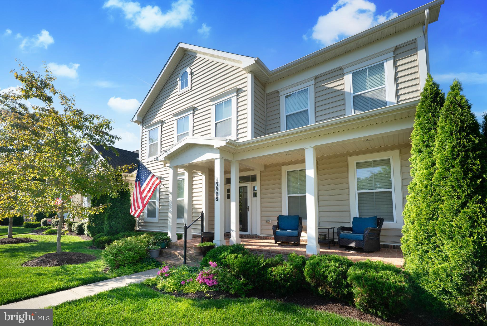Only a few homes in this community come with an upper level with guest rooms and full bath (THIS IS ONE OF THEM). This home features on main level: Primary Suite with two walk in closets, Luxury full bath with Walk-in Glass shower, and separate sink vanities. The kitchen is complete with Stainless Steel appliances, granite counter tops, deep stainless steel sink, tile backsplash, center island with breakfast bar, upgraded 42"cabinetry and large pantry. The family room boasts a gas fireplace conveniently located off the kitchen and also a walk-out to the large screened-in porch with ceiling fan. On this level you will also find the separate formal dining room which is currently being used as a home office/library, a powder room for guests, a large laundry room with wash basin and entry to the two car garage with garage door opener. Hardwood flooring and upgraded lighting on both the main and upper levels of this home. The crown molding package throughout this home is incredible. Upstairs you will find additional living space with a flex room/loft area  with two additional large bedrooms and a full bath. The lower basement level is ready for your finishing touches and does have a rough in for future full bath. Other features for this property are rear paver patio off screened-in porch, custom blinds and drapery, and lighting package throughout. 
Community amenities include a clubhouse, fitness center, swimming pool, community pier for fishing and crabbing, kayak/canoe launch, sidewalks, manicured common areas, and a marina offering discounted boat storage and slips. HOA fees also include personal lawn care, ensuring a truly maintenance-free lifestyle. Located in a 55+ community (with up to 20% of homes available for residents under 55 with other restrictions still applying), this home offers the perfect blend of comfort, convenience, and coastal charm. Enjoy close proximity to PAX River Naval Air Station, Historic Solomons Island, fine dining, beaches, boardwalks, shopping, parks, museums, concert venues, local wineries, and theaters—everything Southern Maryland has to offer. Every detail of this home reflects the builder’s pride and attention to excellence, making 13908 Victory Lane in Solomons a true showcase property.