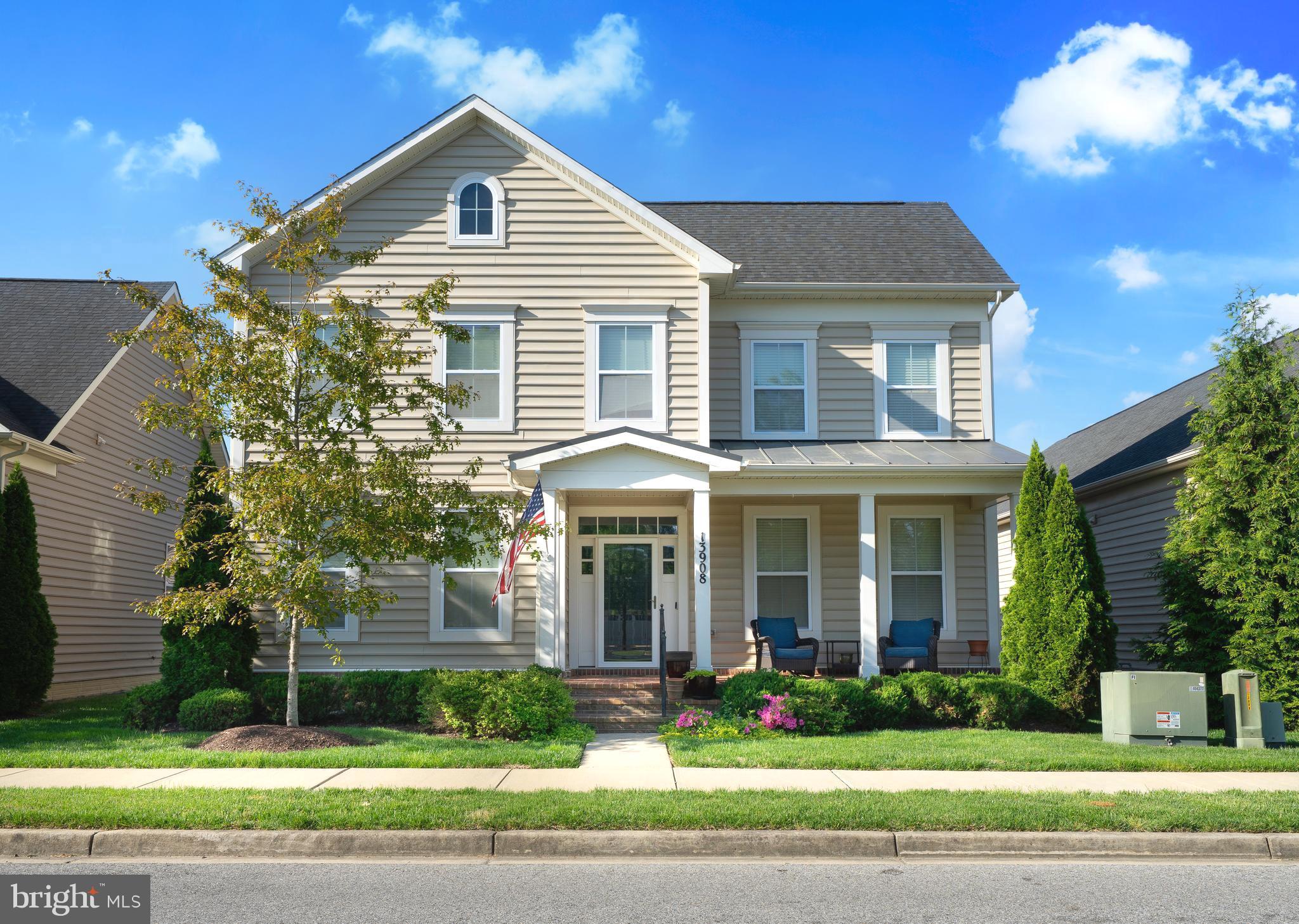 Only a few homes in this community come with an upper level with guest rooms and full bath (THIS IS ONE OF THEM). This home features on main level: Primary Suite with two walk in closets, Luxury full bath with Walk-in Glass shower, and separate sink vanities. The kitchen is complete with Stainless Steel appliances, granite counter tops, deep stainless steel sink, tile backsplash, center island with breakfast bar, upgraded 42"cabinetry and large pantry. The family room boasts a gas fireplace conveniently located off the kitchen and also a walk-out to the large screened-in porch with ceiling fan. On this level you will also find the separate formal dining room which is currently being used as a home office/library, a powder room for guests, a large laundry room with wash basin and entry to the two car garage with garage door opener. Hardwood flooring and upgraded lighting on both the main and upper levels of this home. The crown molding package throughout this home is incredible. Upstairs you will find additional living space with a flex room/loft area  with two additional large bedrooms and a full bath. The lower basement level is ready for your finishing touches and does have a rough in for future full bath. Other features for this property are rear paver patio off screened-in porch, custom blinds and drapery, and lighting package throughout. 
Community amenities include a clubhouse, fitness center, swimming pool, community pier for fishing and crabbing, kayak/canoe launch, sidewalks, manicured common areas, and a marina offering discounted boat storage and slips. HOA fees also include personal lawn care, ensuring a truly maintenance-free lifestyle. Located in a 55+ community (with up to 20% of homes available for residents under 55 with other restrictions still applying), this home offers the perfect blend of comfort, convenience, and coastal charm. Enjoy close proximity to PAX River Naval Air Station, Historic Solomons Island, fine dining, beaches, boardwalks, shopping, parks, museums, concert venues, local wineries, and theaters—everything Southern Maryland has to offer. Every detail of this home reflects the builder’s pride and attention to excellence, making 13908 Victory Lane in Solomons a true showcase property.