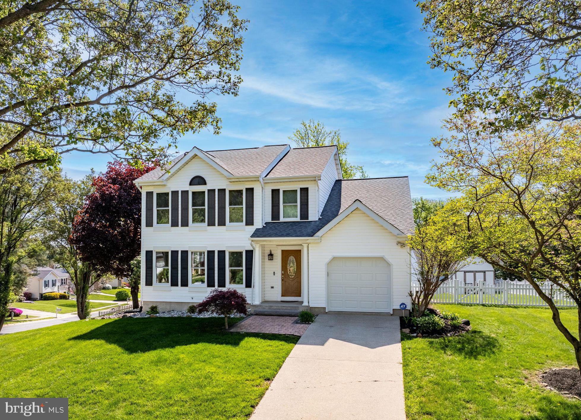Don't miss this immaculate 3-bedroom, 2.5-bath colonial with a loft, perfectly situated on a spacious corner lot in the highly desirable Major’s Choice neighborhood—just minutes from the heart of downtown Bel Air. From the moment you arrive, pride in ownership is evident in every detail. Step through the charming covered front entry into a warm and inviting foyer, which opens to a sun-drenched living room. The foyer, hallway, and kitchen are all accented with durable ceramic tile flooring, adding both style and function. The adjacent formal dining room is ideal for hosting, with elegant 10-window French doors creating an open, airy feel and connecting seamlessly to the living spaces. The step-down family room is a showstopper, featuring soaring ceilings, architectural beams, and an abundance of natural light. At the heart of the home is an updated kitchen boasting granite countertops, stainless steel appliances, a large center island, and ample cabinetry—perfect for the avid home chef. French doors lead to an expansive two-tier rear deck, ideal for outdoor dining, entertaining, or simply enjoying your morning coffee. Upstairs, you'll find three spacious bedrooms, including a luxurious primary suite with a fully renovated ensuite bath (2023) and a generous walk-in closet. The flexible loft area offers endless possibilities - use it as a home office, reading nook, playroom, or creative space. 
The finished lower level provides a cozy recreation or second family room, along with plenty of storage. Walk-up stairs lead to the fully vinyl-fenced backyard, (2020) complete with mature landscaping, a large shed, and the expansive two-tier deck—your private oasis for entertaining and relaxation. The attached garage includes inside access, extra storage, and a rear yard exit. Major system upgrades include BRAND NEW HVAC (inside unit and out) will be installed 5/9/2025. New front of home and Primary Bath (2024), Family Room Flooring (2024), Shutters (2024), Garage Opener (2024), Roof (approx. 2015). With so many recent updates and a true pride of ownership throughout, this home is move-in ready and truly a must-see!