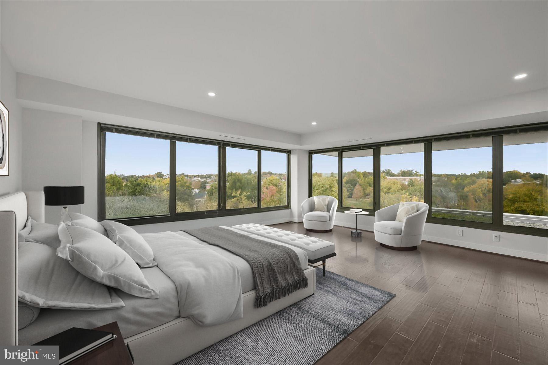 Inspiration. Peace. Tranquility. Serenity unfolds among the dancing birds—your only neighbors in this rare end unit, bathed in light. Perched high above the treetops and overlooking a lush, private greenscape, this expansive, single-level residence offers a unique retreat in the heart of DC’s vibrant West End. Newly renovated and exquisitely secluded, it presents a one-of-a-kind opportunity for the discerning buyer—where nature, elegance, and urban sophistication converge in perfect harmony.

Showcasing 2,245 square feet of refined living, this three-bedroom, two-and-a-half-bath residence offers panoramic skyline views from every room. The spacious Primary Suite features a lounge-worthy footprint and dedicated home office space, all with unobstructed vistas west to Georgetown and north to Washington’s National Cathedral. A custom walk-in closet and elegant en suite bath complete the retreat. Even the secondary bedrooms and living areas boast remarkable views, creating a serene atmosphere throughout. The chef’s island kitchen combines style and function with extensive cabinetry and a generous pantry with rollout drawers. Hardwood floors, a cozy fireplace, custom built-ins, ample storage, and a dedicated laundry room enhance the open-concept layout—perfect for effortless entertaining, relaxed family living, or polished work-from-home flexibility.
Residents of 2501 M enjoy multiple premium amenities including a rooftop terrace just upstairs, with panoramic views of Washington, DC, and world class NOBU on the street level. With a 24-hour concierge, on-site manager, conference center, sizable party room, state-of-the-art fitness center, this sought after address is steps from Georgetown, and a myriad of five star hotels and restaurants. Walk to the Kennedy Center, Rock Creek, Washington Harbour and all that downtown DC has to offer.  This exceptional home presents the optimal experience to blend luxury and convenience in DC’s vibrant West End.  Monthly or daily parking rentals available in the building.