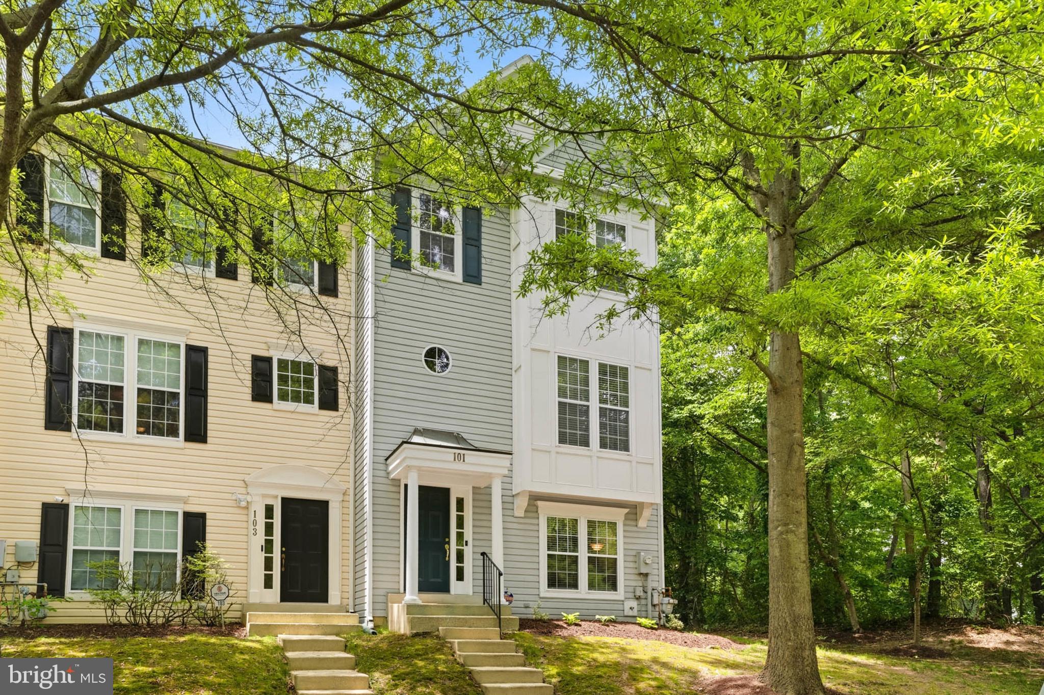 Welcome to this beautifully updated 3-bedroom, 2.5-bath end-unit townhome with a desirable 2-car garage, ideally situated in an amenity-rich community. Residents enjoy access to a swimming pool, tennis courts, basketball and volleyball courts, tot lots, recreational areas, a community center, pool house, and more than 13 miles of scenic trails.  Designed for both everyday living and entertaining, the home features a bright eat-in kitchen, and spacious living areas enhanced by hardwood flooring throughout the living and dining rooms. The inviting living room boasts a cozy gas fireplace, a built-in entertainment area for a television, and sliding glass doors leading to a private deck/balcony—an ideal space to relax and enjoy the outdoors. The spacious primary bedroom provides a peaceful retreat with a private en-suite bathroom and a generous walk-in closet featuring a window for natural light. The lower-level recreation room features gorgeous flooring and offers flexible living space that can easily serve as a home office, fitness area, playroom, or hobby space. Thoughtful updates throughout the home provide peace of mind and modern appeal, including new Carrier HVAC system in January 2026, water heater in 2024, all kitchen appliances replaced in 2022, a new fireplace and carpeting in 2023, new blinds in 2025, kitchen countertops and flooring updated in 2026, primary bath updates completed in 2026, and exterior wood surfaces freshly painted in 2026.
Perfectly positioned between Washington, DC and Baltimore, this home offers an ideal location for commuters with convenient access to Fort Meade, the NSA, major transportation routes, shopping, dining, and entertainment.  Combining extensive updates, outstanding community amenities, and a commuter-friendly location, this move-in-ready home is ready to welcome its next owner.