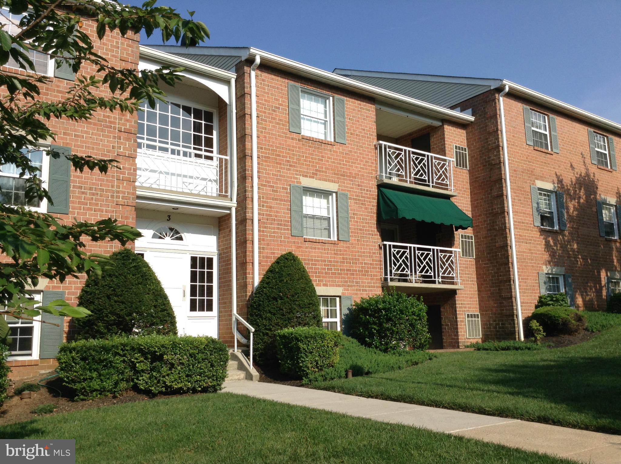 Unique top floor condo located in lovely Brooking Court Garden Condos in Mays Chapel. Unique in that only two buildings are located on this private court.Sunny east/ west exposure makes this bright and airy condo a perfect choice to view sunsets from private picturesque balcony! Original owner, lovingly maintained, includes a one year home warranty!  Priced to sell!