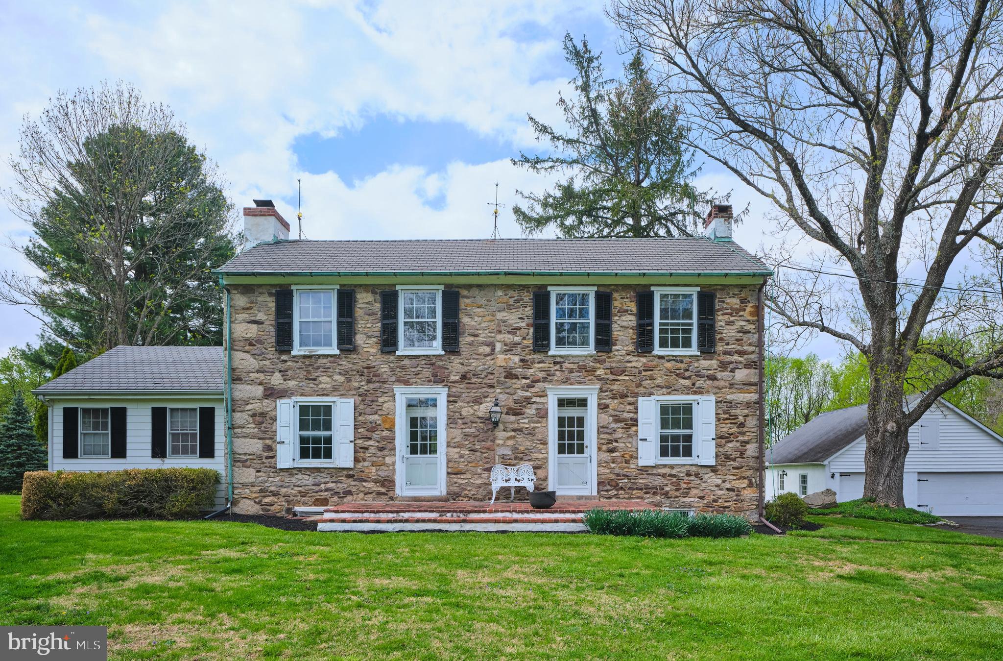 Beckon Acres offers a rare blend of history and charm.  Set amidst sweeping fields, meadows, and woodlands, pre-colonial stone farmhouse presents a rare opportunity to create a one-of-a-kind luxury estate on 10 picturesque acres in sought-after Solebury Township. The original stone home showcases classic architectural details, including deep-set windows, exposed beams, and authentic period materials that reflect a bygone era.  The main residence features wood flooring where timeless character meets everyday functionality. A formal living room and family room—each with its own fireplace—flank the foyer, while the formal dining room showcases exposed stone walls and French doors that open to a brick-floored screened porch, ideal for entertaining or relaxed mornings. The spacious kitchen is open to a gathering room.  A primary first floor bedroom  and full bath add convenience. Upstairs, the second level offers two additional bedrooms,  Outdoor spaces include a front and rear patio.   Rich in history and character, the residence stands as a testament to enduring craftsmanship—ready to be thoughtfully reimagined and restored to its full grandeur.  A carefully curated renovation offers the potential to seamlessly blend these historic elements with modern amenities, resulting in a refined country retreat tailored to today’s lifestyle.  The property also offers exceptional equestrian potential, highlighted by a five-stall horse barn. Additional features include a detached 4 car garage and extensive tractor barn.  Stone walkways and a tranquil pond further enhance the setting.  With sweeping views, serene privacy, and a true connection to nature, this remarkable property provides an unparalleled canvas for your vision. Opportunities of this scale and setting are increasingly rare. Ideally located less than 10 minutes from the charming villages of New Hope and Lahaska, known for their boutique shopping, fine dining, and cultural attractions, and within a highly regarded school district, this offering embodies the quintessential Bucks County lifestyle.