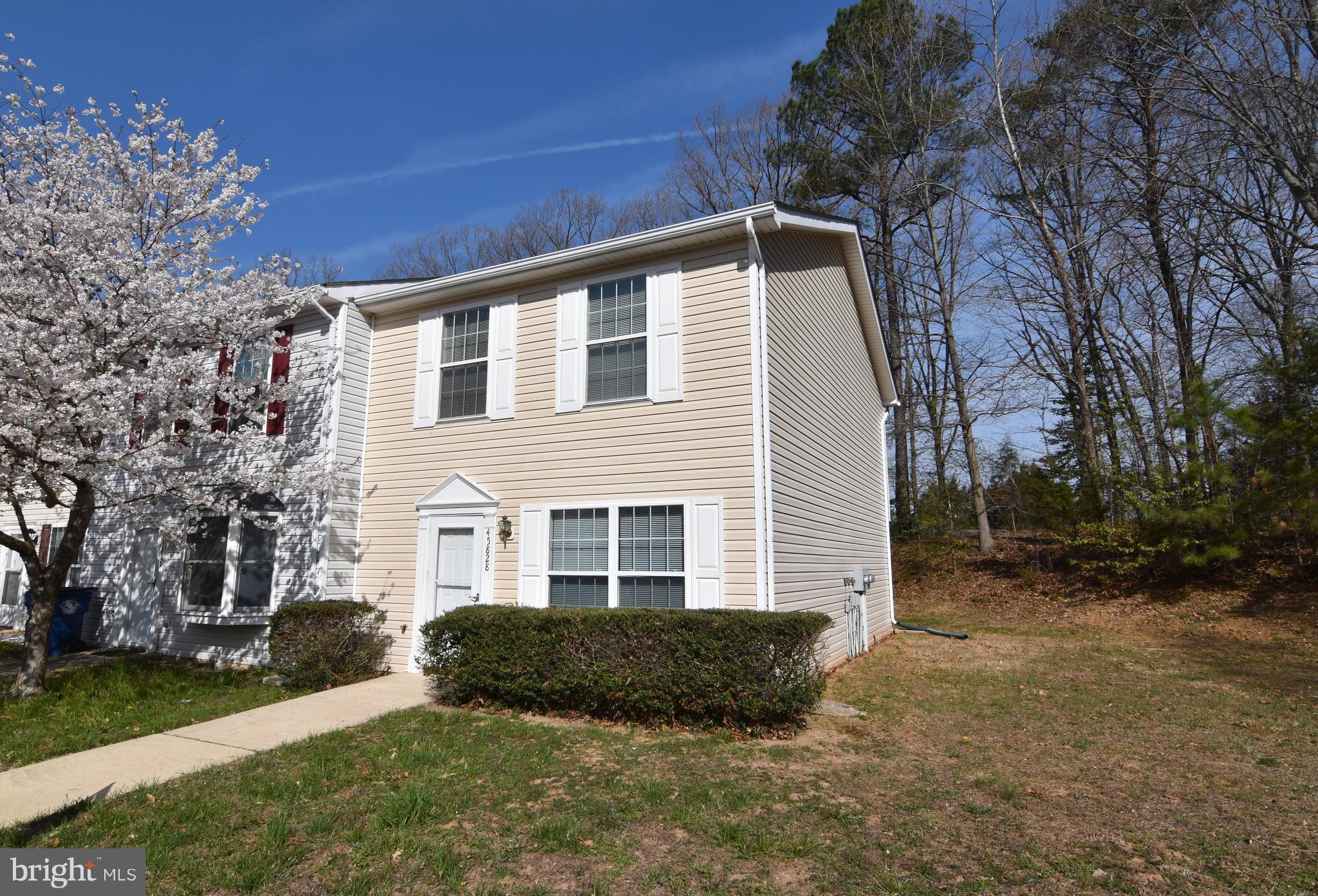Lovely end unit townhouse on corner lot that backs to trees.  Freshly painted and new carpets.  New fridge and dishwasher.  HOA handles lawn care and includes trash removal.  Close PAX/NAS, St. Mary's City, Webster Field and so much more.
