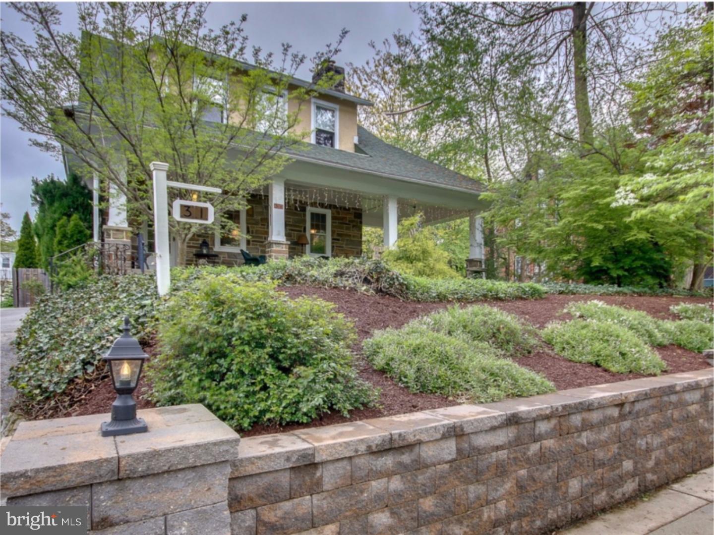 In the heart of Media sits this charming stone updated single 4 bedroom 2 bath with perfect blending of the old and the new. This gem has a covered front porch, large living-room with stone fireplace. Soaring 9ft ceilings beautiful natural woodwork,gorgeous built-ins in living room and dining room, formal dining-room,full updated bath.  Large windows allows the sunlight to sparkle creating gleaming hardwood floors and a warm and inviting atmosphere. They don't build homes like this anymore with all the nooks and cranny's. Vintage oak front staircase with landing a rear staircase and butlers pantry. 2nd floor features 4 generous sized bedrooms and a full updated bath and sun room(office). 3rd floor features a family fun/game room with central air-conditioning.  Full basement with all updated utilities,newer electric new gas heater. Rear slate patio. The beautiful landscaped property with luscious grass offers a bit of paradise hop skip and a jump to all the beautiful shops, wonderful restaurants and . The first fair trade town has so much to offer from Wednesday dining under the stars, to the blues festival ,county Jamboree, arts festivals, craft shows, food festival etc....   Walk to the train or trolley for easy access to center city or Philadelphia major league sports complex. Easy access to major highway via 476(blue route)or 95.Minutes from the Philadelphia airport. With its irresistible curb appeal and abundance of character, this home offers the perfect blend of charm and modern comfort. As you approach, you’re greeted by a beautiful wrap-around covered front porch—perfect for relaxing and enjoying the neighborhood. The beautifully landscaped front and rear yards provide a serene retreat right at home, while the added convenience of off-street parking makes everyday living a breeze. Step inside to discover a home loaded with timeless beauty. The entryway features a grand double staircase, leading to spacious, sun-filled rooms adorned with natural woodwork and gleaming hardwood floors. The large, eat-in kitchen is a chef’s dream, complete with a center island, breakfast bar, and an upgraded gas stove—ideal for preparing meals and entertaining guests. A formal dining room with charming built-ins provides an elegant space for dinner parties, while the oversized living room, featuring a stunning stone fireplace and custom built-ins, offers a cozy retreat for relaxation. A convenient first-floor bath rounds out the main level. Upstairs, you'll find four generously sized bedrooms, including a serene sun porch perfect for morning coffee or a quiet reading nook. The hall bath is beautifully appointed, and on the third floor, an expansive family room awaits—perfect for movie nights or as a private getaway. With all its character, space, and updates, this home is a true gem in downtown Media. With its irresistible curb appeal and abundance of character, this home offers the perfect blend of charm and modern comfort. As you approach, you’re greeted by a beautiful wrap-around covered front porch—perfect for relaxing and enjoying the neighborhood. The beautifully landscaped front and rear yards provide a serene retreat right at home, while the added convenience of off-street parking makes everyday living a breeze