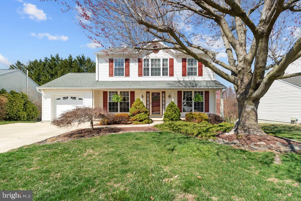 Welcome to 332 Hunters Run Dr in Beautiful Bel Air meticulously maintained and ready for new owners. Pride in ownership shows lovingly in this home. 3BR 2.5BA with living area addition for extra living space. Enter through your covered porch, or attached garage, to be welcomed by gleaming hardwoods throughout. Granite kitchen countertops, built-in pantry and new stainless steel appliances. Granite island leads to adjoining entertaining room and dual-sided gas fireplace w/remote to view from living room for added comfort. Upstairs you’ll find 3 bedrooms and 2 bath, primary bedroom has additional bonus room great for: an additional closet, nursery, office, work out room, craft room…whatever you desire! Oversized closet in primary Bath w/tub and shower combo and deep linen closet. Washer/Dryer located upstairs with super dry technology. New carpet and paint throughout and shining Bruce hardwoods in hallway.Downstairs open basement floor plan w/workshop and freestanding gas stove. 2 attached sheds on the exterior with motion sensor lights. 2 electric panels enough power for anything extra you may need. Entertain your guests on the side covered porch with included patio set. Newer items: Water main replaced in 2024, new smoke alarms 2024 and appliance 2024. Furnace 2017, Roof 2015. Come see this stunning home ready to go and call it your own.