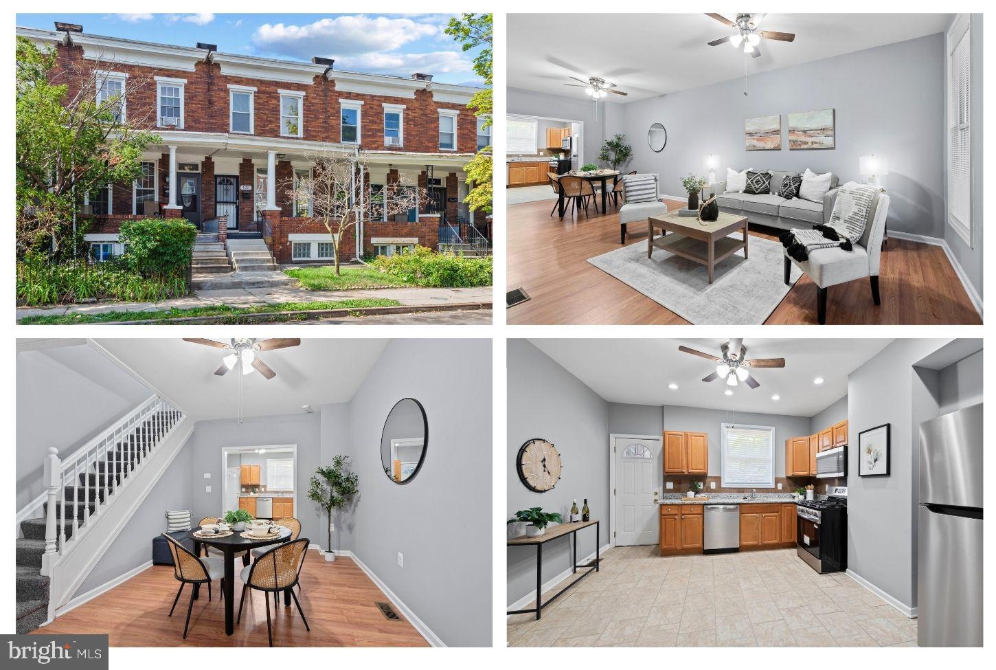 Newly remodeled in 2026, offering an exceptional amount of finished living space and an ultra-convenient location near shopping, dining, and commuter routes, 425 Ilchester St is the kind of home that delivers far more than you’d expect from a traditional Baltimore rowhome. You’ll love the covered front porch; it’s the perfect place to enjoy a morning cup of coffee or unwind at the end of the day. Step inside and you’ll be wowed by the wide footprint and open floor plan that’s rarely found in a traditional Baltimore rowhome. The spacious main level offers tremendous flexibility for everyday living and entertaining. Envision a comfortable living room, formal dining area, home office nook—or all three. Whether you’re hosting friends or simply enjoying a quiet evening at home, the space adapts effortlessly to your lifestyle. At the heart of the home, the renovated kitchen is ready for its next chef, featuring brand-new countertops, abundant cabinet storage, new stainless steel appliances, and easy access to the rear deck and patio—perfect for summer barbeques, outdoor dining, or simply enjoying a quiet evening outside. Upstairs, you’ll find three generously sized bedrooms filled with natural light and offering substantial closet space, along with a well-appointed full bathroom featuring a tub/shower combination. 
The standout feature of this home is the finished lower level. Far more than a typical basement, this expansive space feels like a true extension of the home and dramatically increases its functionality. A light-filled office creates the ideal work-from-home environment, while the oversized recreation area can easily accommodate a home theater, guest suite, gym, playroom, additional bedroom, or all of the above. A stylish full bathroom and dedicated laundry area complete the space. Fresh paint, recessed lighting, new carpeting, and thoughtful finishes throughout make this home truly move-in ready. If you’ve been searching for a home that combines modern updates, remarkable square footage, and everyday convenience, your search may just end here.