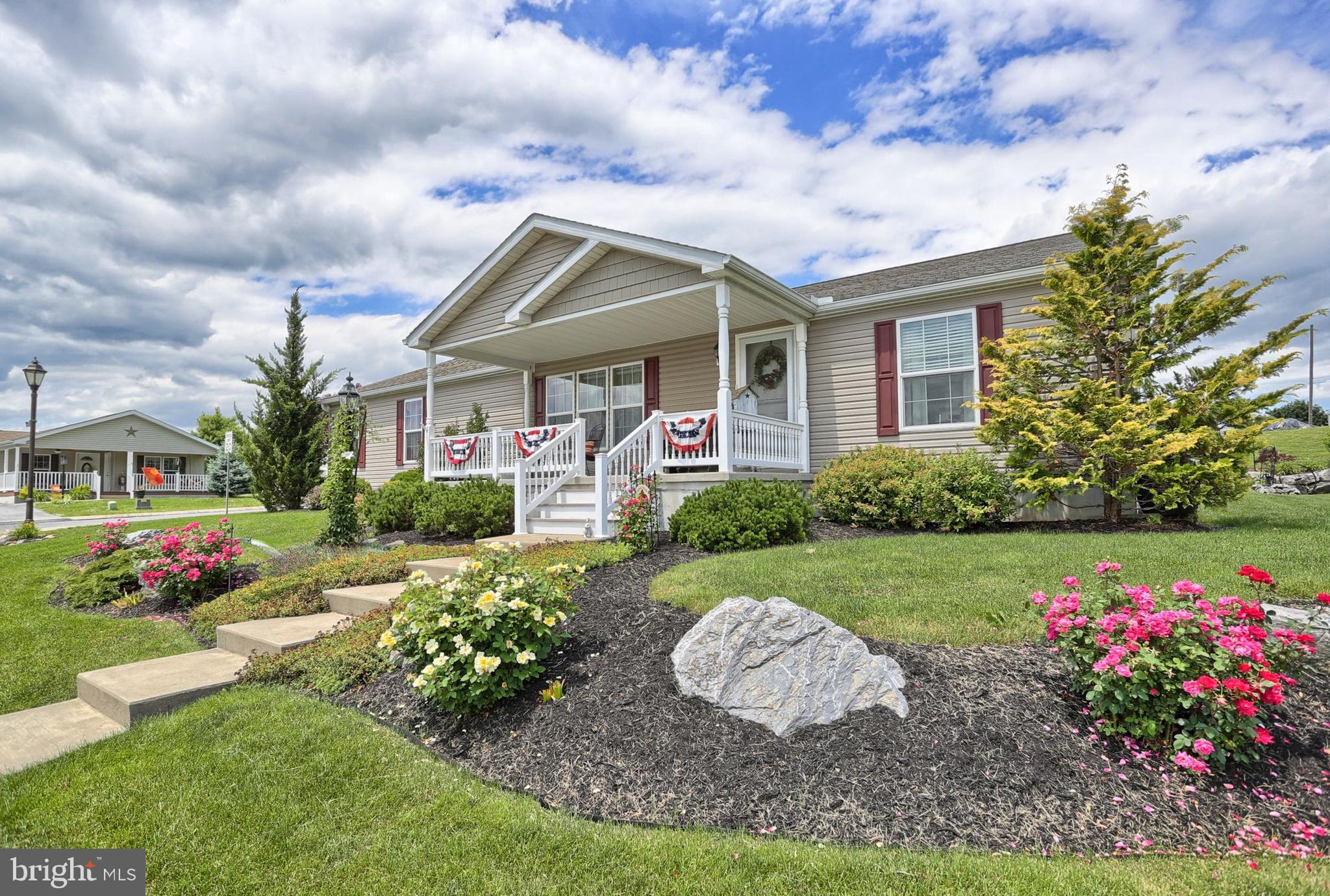 Updated Price! $135,900.00 Pristine home inside and out on a corner lot in the Stone Hill Village Community in Annville. Home has been immaculately maintained by one owner and sits on a quiet street with a 1 car garage and street parking. Featuring a large master bedroom with a private master bath with a walk in shower. Two other bedrooms which share the second full bathroom are on the opposite side of the home for privacy. Enjoy summer mornings or evenings on your beautiful front porch or private back patio, or cozy up on those cool nights next to the gas stone fireplace in your living room. A spacious combination Kitchen and Dining area is perfect for those family and friend gatherings and a laundry/utility room greets you as enter from the garage. Optional lawn care and snow removal is offered for a reasonable year round fee. Dont miss this opportunity to make this beautiful home yours! Realtor is the son-in-law of current owners.