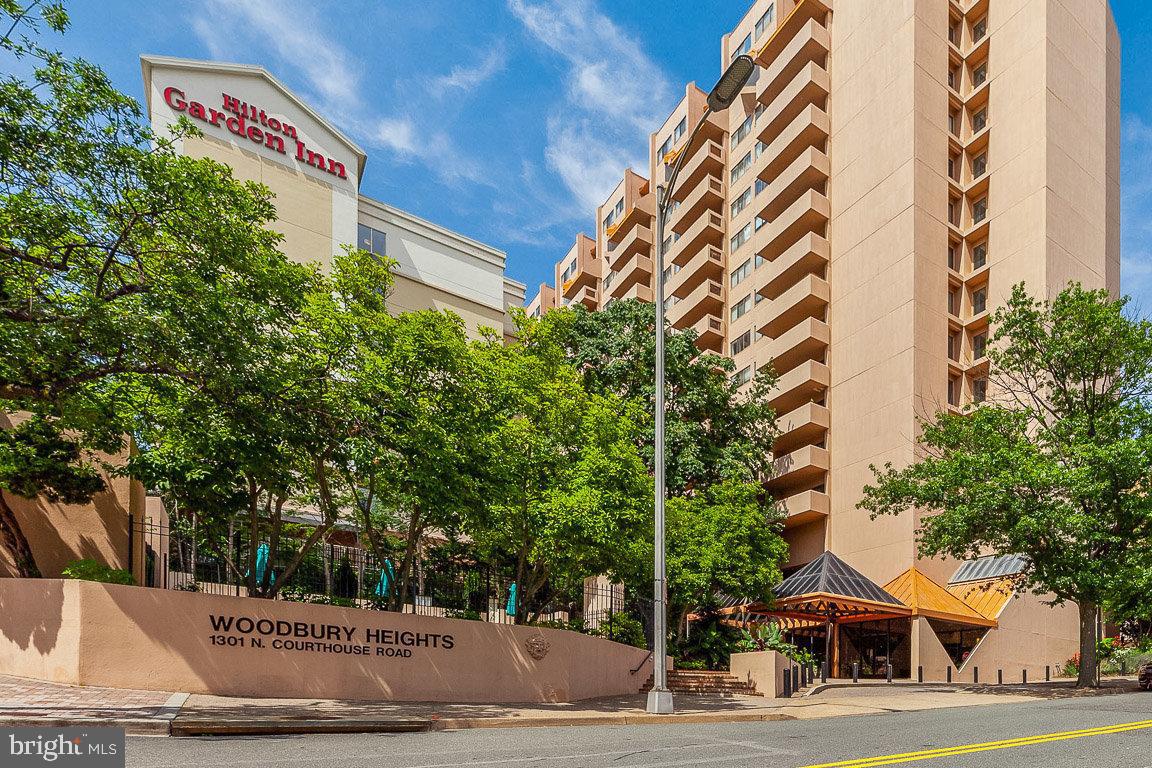 Fantastic Rental in  Dynamic Arlington location! Tastefully Renovated 1 bedroom, 1.5 bathroom unit with private balcony, garage parking and storage in the heart of vibrant Courthouse area, just one block from the metro. This sun-filled unit offers 788 square feet of thoughtfully designed space with open city views from the 14th floor. Open-concept layout, stunning kitchen with stainless steel appliances, quartz counters, in unit washer/dryer, custom built-ins, hardwood floors and more! Building has undergone major upgrades with premium amenities such as 24 hours concierge service, gym, pool, sauna, elevator, security and a gorgeous lobby.