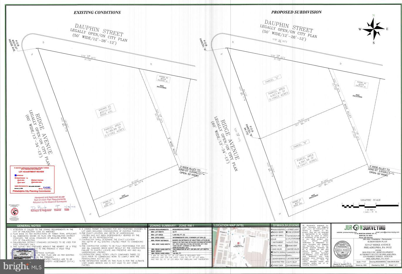 2 large vacant lots in 19132 Area. 
Updated addresses after subdivision are: 3215 Ridge Ave & 3225 Ridge Ave
Each lot can build 16 apartments by-right!!! 
Total of 32 apartments together!!!
Drive-by showings only!!!