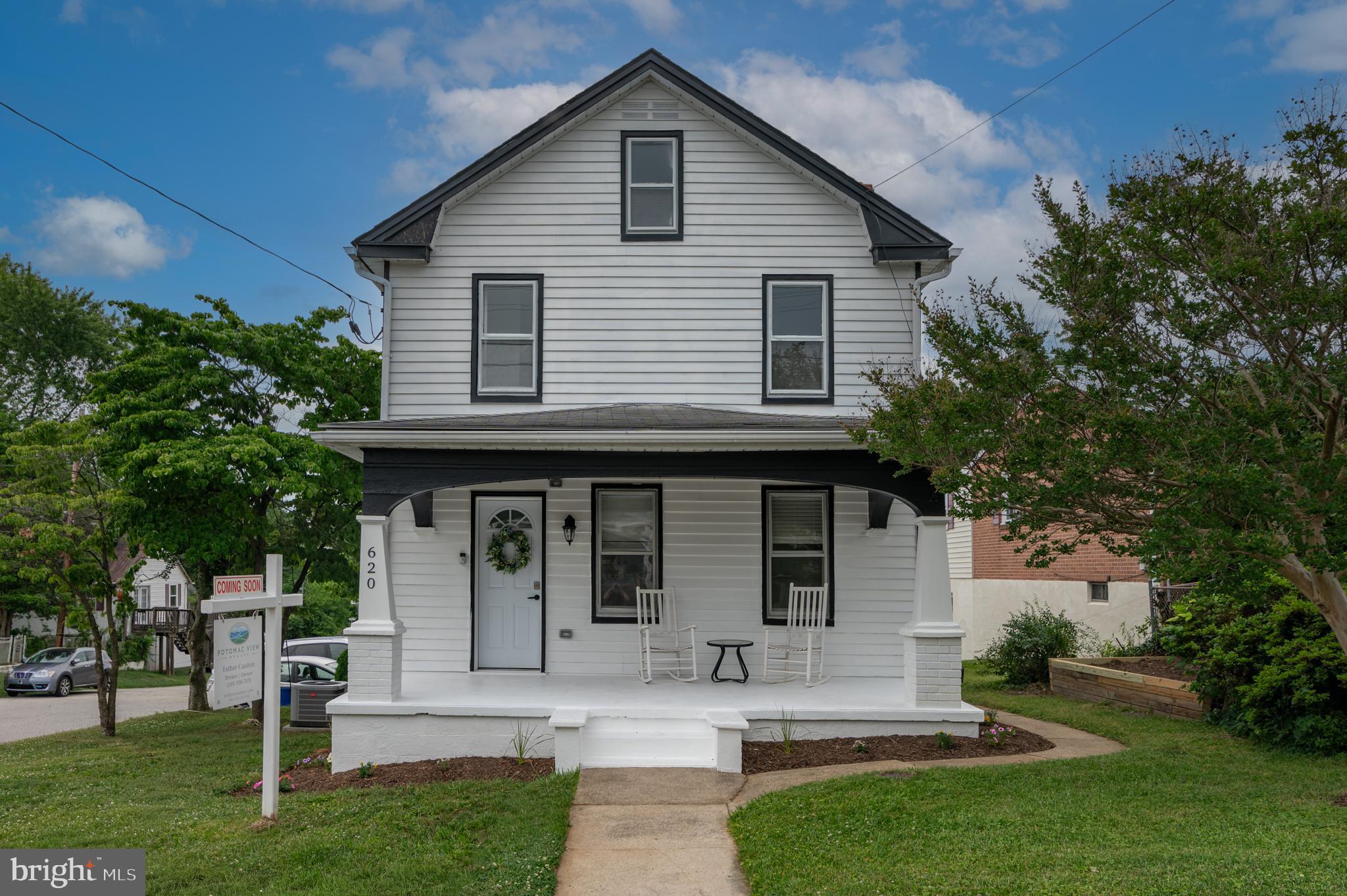 Charming, renovated two-level home with basement on large corner lot with off street parking. Welcoming deep front porch beckons you in to the large living room with built-ins and formal dining room with solid oak floors capture the quintessential Brunswick feel of this well maintained home, while the newly installed recessed lighting throughout brighten and modernize it. The renovated kitchen features stainless steel appliances and granite countertops, and there's a practical mudroom entrance from a side door near the parking pad and half bath next to the kitchen. Upstairs there are two nice size bedrooms with cedar closets and the full bath was just updated before going on the market. The basement is unfinished but large and clean with a half bath and laundry. New HVAC system, Lutron internet, updated electrical throughout, floodlights and RING doorbell all added to the aforementioned renovations make this gem of a home feel modern while retaining its original charming footprint. Don't miss your chance to make it yours! Schedule your showing today!!