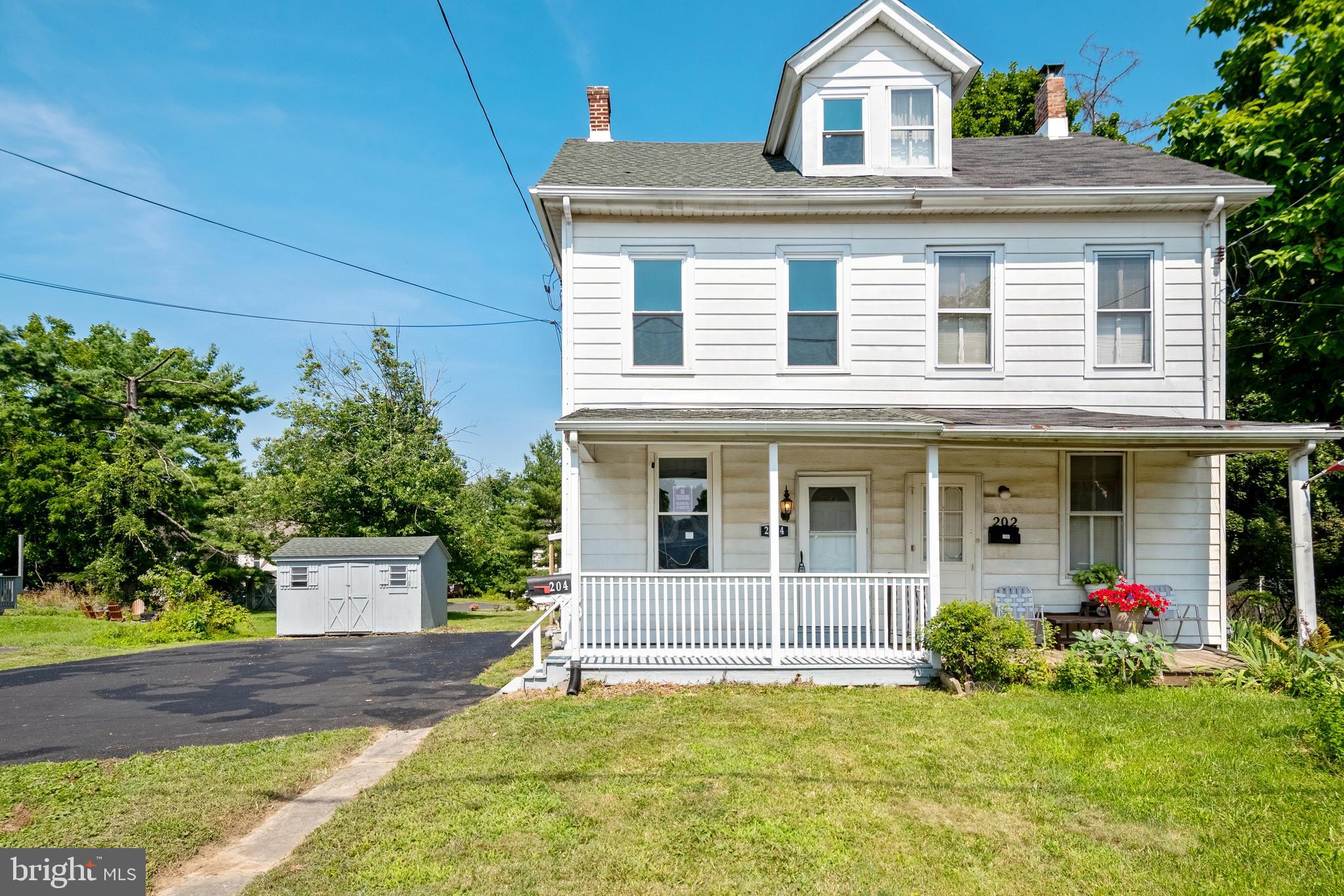 Completely renovated; around 1500 SFT inside; central air (2022), new main level flooring, newer roof and gutters (2017), newer forced hot air natural gas heater (2017), sewer pipe replacement (2017), modern updates to light switches, socket covers and new vent covers, newer windows on the first floor (2017), brand new windows on the second and third levels (2022), and full bathroom (2026) at the first floor. The unfinished basement is waterproofed with a sump pump and French drain and is great for storage. The attic converted to bedroom with heating system. There is also a large driveway with off street parking for 4 plus cars. This home is conveniently located in close proximity to North Wales Elementary School, Parkside Place Park and Tennis Courts, the local public pool, the library, shopping centers, bus and train stations. Close to route 202, 276 and 476.