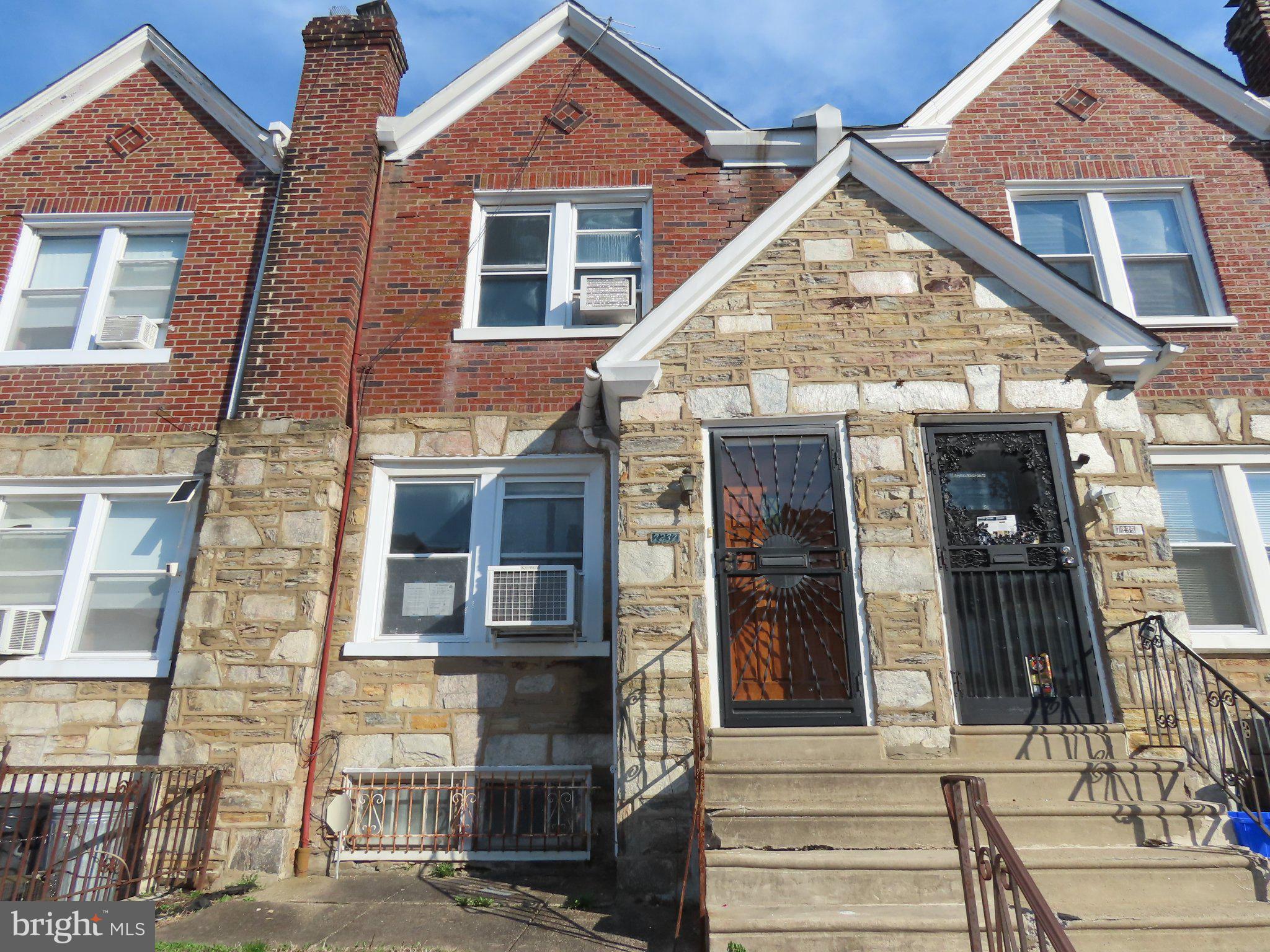 Traditional West Oak Lane townhouse being offered as-is.  This would be a great home for an investor for a full renovation or for a homeowner looking for a project with good "bones".  The property features a brick/stone exterior, 3 bedrooms, 1 full bath with tub and separate walk-in shower, and hardwood floors throughout. Good sized rooms in a traditional floor plan with a potential to be opened into a modern, open floor plan.   There is a full basement with rear access and a 1-car garage.  Convenient location and a great neighborhood.