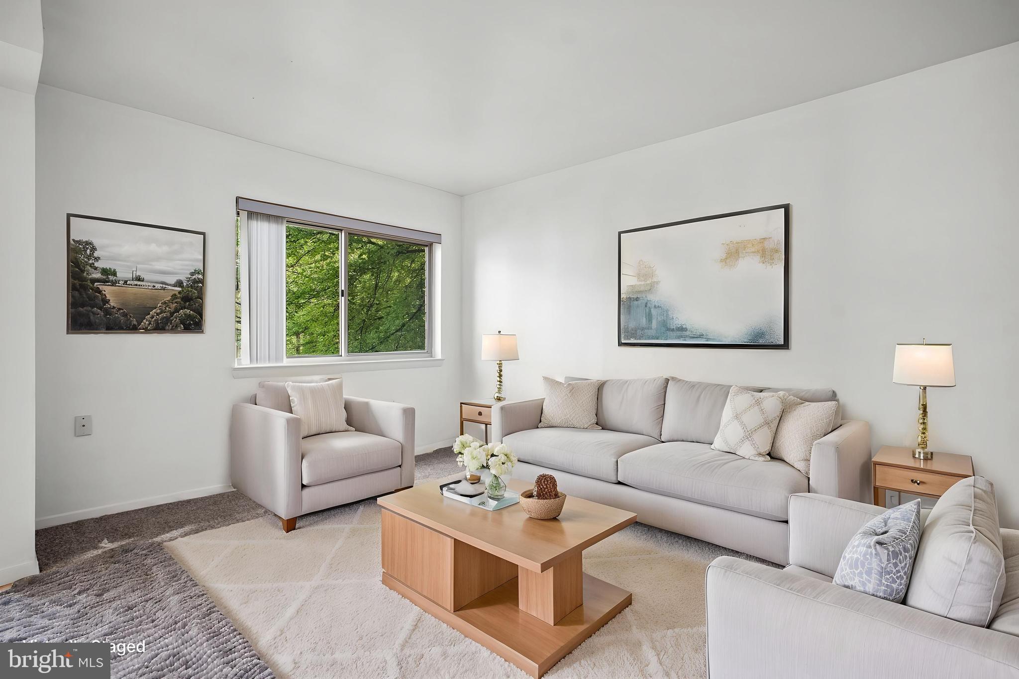 Wow, Best value in Bethesda Park, with FANTASTIC view from balcony.   This is a great opportunity to get into this popular community, so close to everything.  Easy access - half flight up from entry - few steps.
 <BR><BR>
New kitchen appliances, new carpet throughout, mostly new paint, HVAC new in 2020.  Good closet space in bedrooms.   Pool close by.  UTILITIES INCLUDED in condo fee.  Virtual staging for your viewing enjoyment