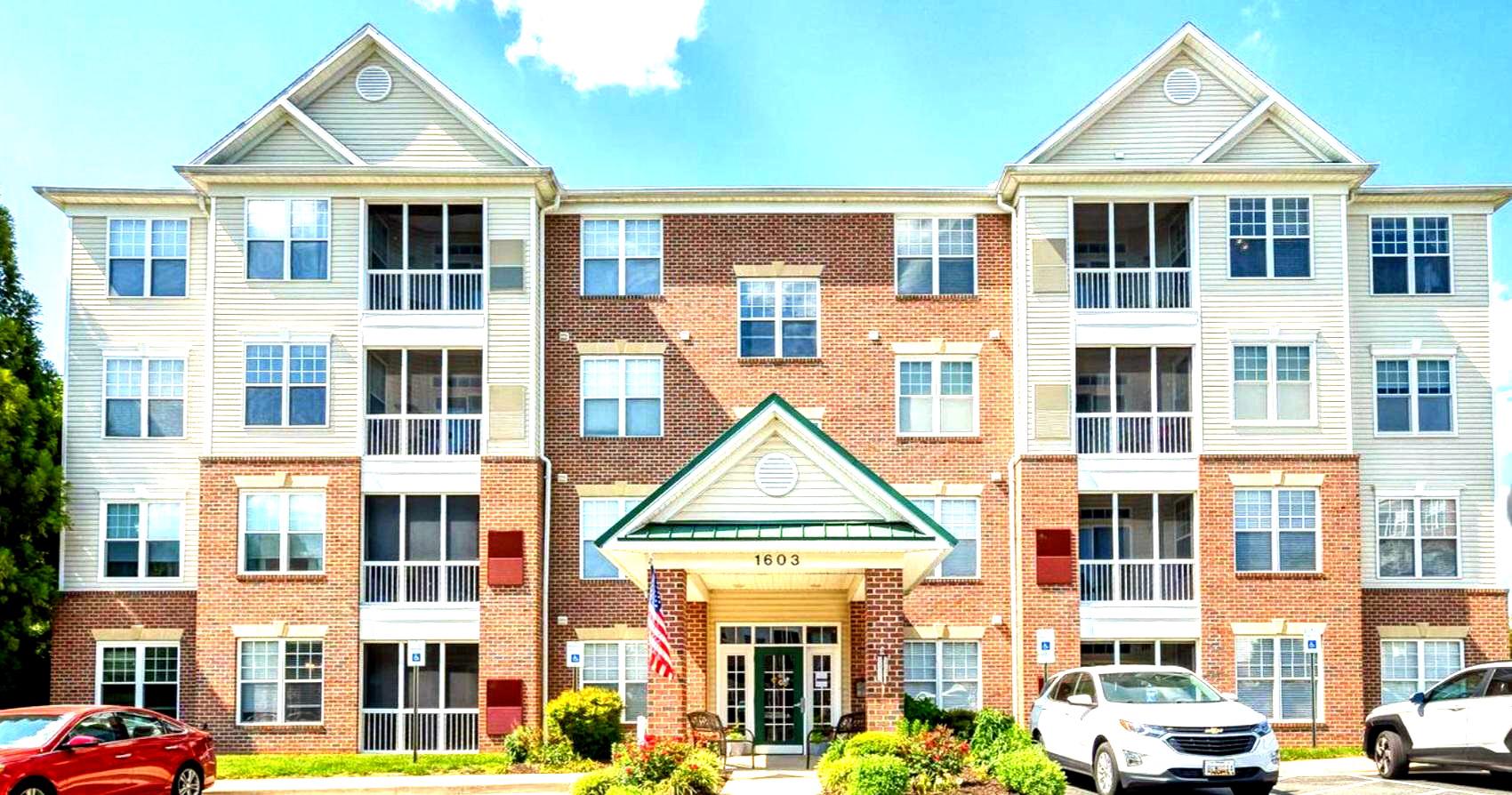 Elevator Building Penthouse Unit. With 2 bedrooms and 2 full baths. Welcome to Bel Air’s sought-after Emerald Hills Community. This beautifully maintained penthouse condo offers convenient one-level living with 2 bedrooms (brand new carpet) and 2 full bathrooms.  Built in 2005, this unit features an open floor plan with spacious living areas and an abundance of natural sunlight throughout the unit. The sunlit kitchen has ample cabinetry & an island for extra workspace. Includes relatively new appliances and a brand-new microwave. The primary suite includes a walk-in closet and private bath. The fireplace is situated in the Kitchen/family living area. On the other side of the kitchen is the large living/dining area. Enjoy the ease of elevator access (or stairs) along with a private balcony for relaxing and enjoying the wooded view. Conveniently located near shopping, dining, parks, walking trails, and downtown Bel Air, with easy access to Rt22, Rt543, Rt1 and I95, all the major commuter routes. Condo association covers exterior maintenance, lawn care, snow removal, and common area upkeep for low-maintenance living. The community has a pool & a club house located within walking distance.