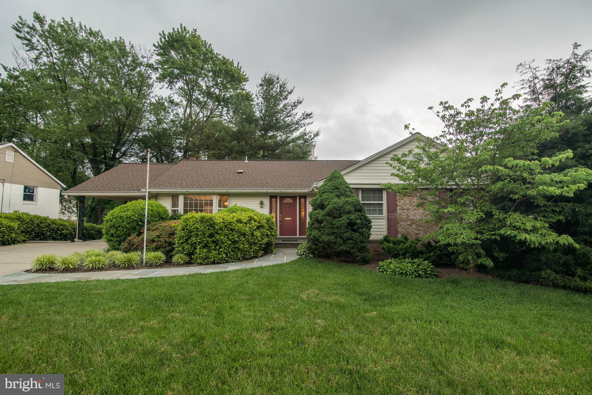 EXCELLENT VALUE! A RARE FIND! LIGHT-FILLED RANCHER WITH VAULTED CEILINGS IN LR;DR;& KIT AND 4 BEDROOMS ON MAIN LEVEL. BEAUTIFUL SCREENED PORCH OFF OF DINING ROOM. LEVEL WALKOUT BASEMENT W/FULL BATH; NICE FAMILY ROOM WITH FIREPLACE. CARPORT W/ENTRY TO KITCHEN.WALK TO CHURCHILL SCHOOLS. LOVINGLY MAINTAINED.